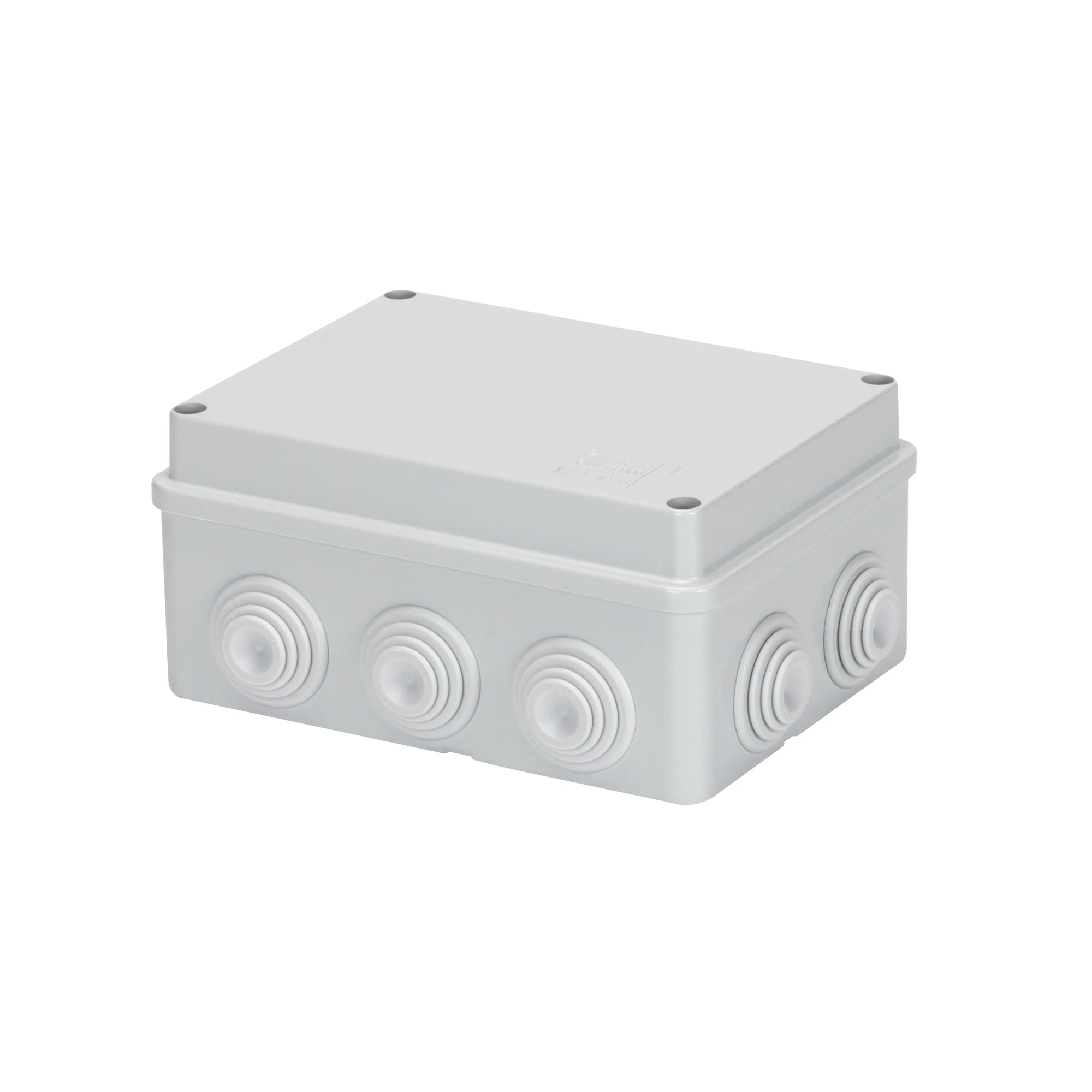 GEWISS GW44006 JUNCTION BOX WITH PLAIN SCREWED LID - IP55 - INTERNAL DIMENSIONS 150X110X70 - WALLS WITH CABLE GLANDS - GREY RAL 7035 (img_001)