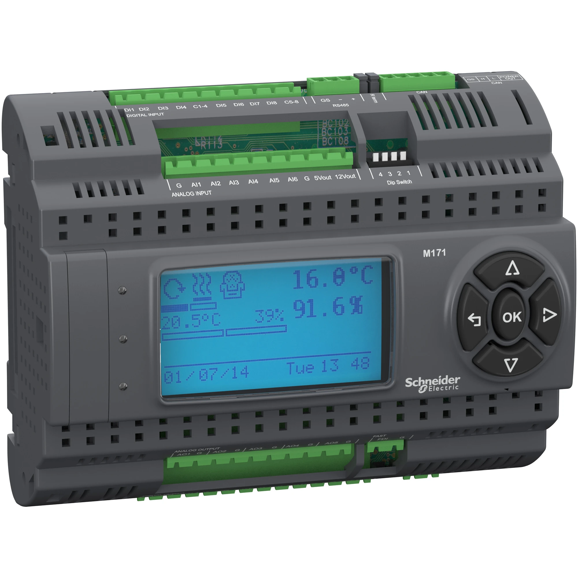 Schneider Electric TM171PDM27S PLC Control, Modicon M171 Performance, Display, 27 I/O, Modbus, 24 VAC/DC, 48 VDC, 2 SSR (img_001)
