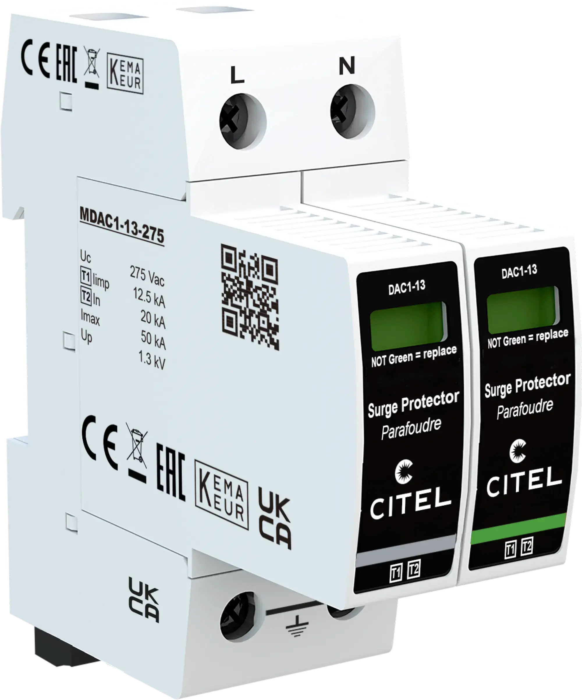 Citel 821710242 Kombi-Ableiter 2-polig Typ 1+2 für 230/400 V TN-TT Netze zum Einsatz in der NSHV (img_001) Citel 821710242 Kombi-Ableiter 2-polig Typ 1+2 für 230/400 V TN-TT Netze zum Einsatz in der NSHV (img_001)