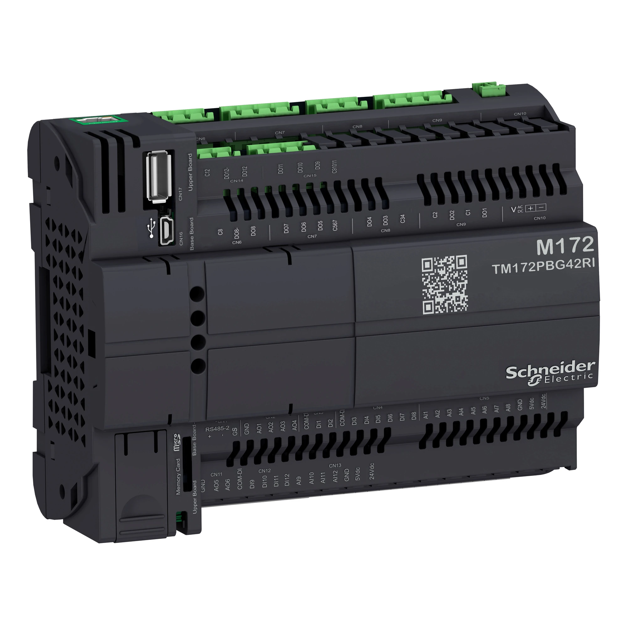 Schneider Electric TM172PBG42RI PLC Control, Modicon M172 Performance, 42 I/O, Ethernet, Modbus, BACnet, Webvisu, 24 VAC/DC, Isolated (img_001)
