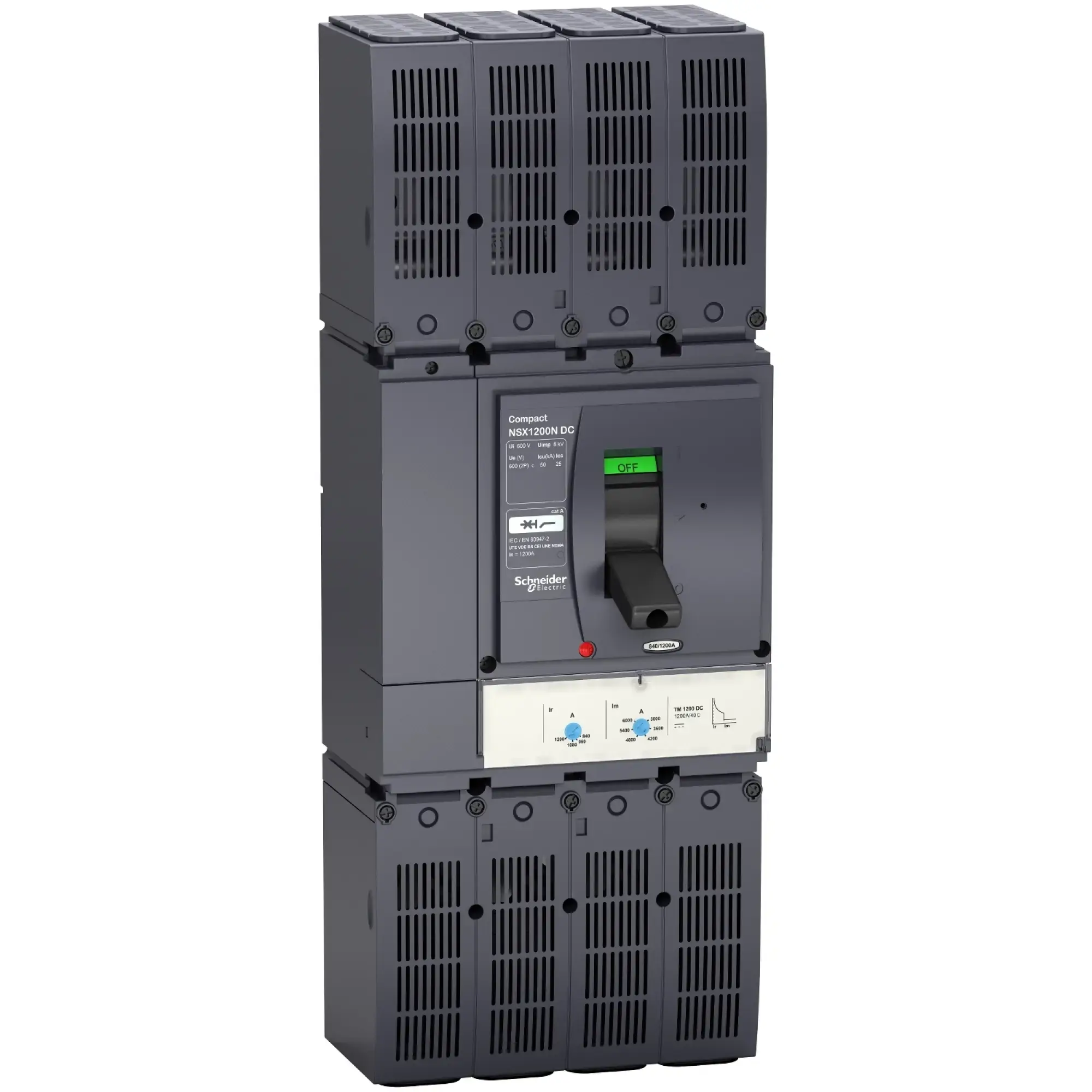 Schneider Electric LV438552 Compact Circuit Breaker ComPact NSX1200N 1200A TM-DC 2P, 50kA/600V DC, with Exposed Cable Plug (img_002)