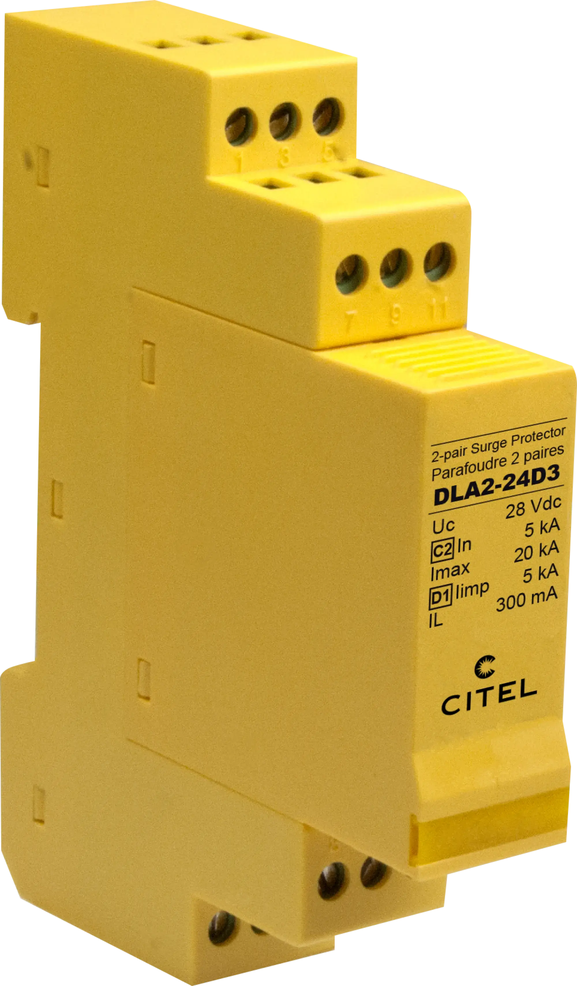 Citel 640311 Überspannungsschutz C2/D1 für 2 Doppeladern, Datenanwendungen bis 24 V (img_001)
