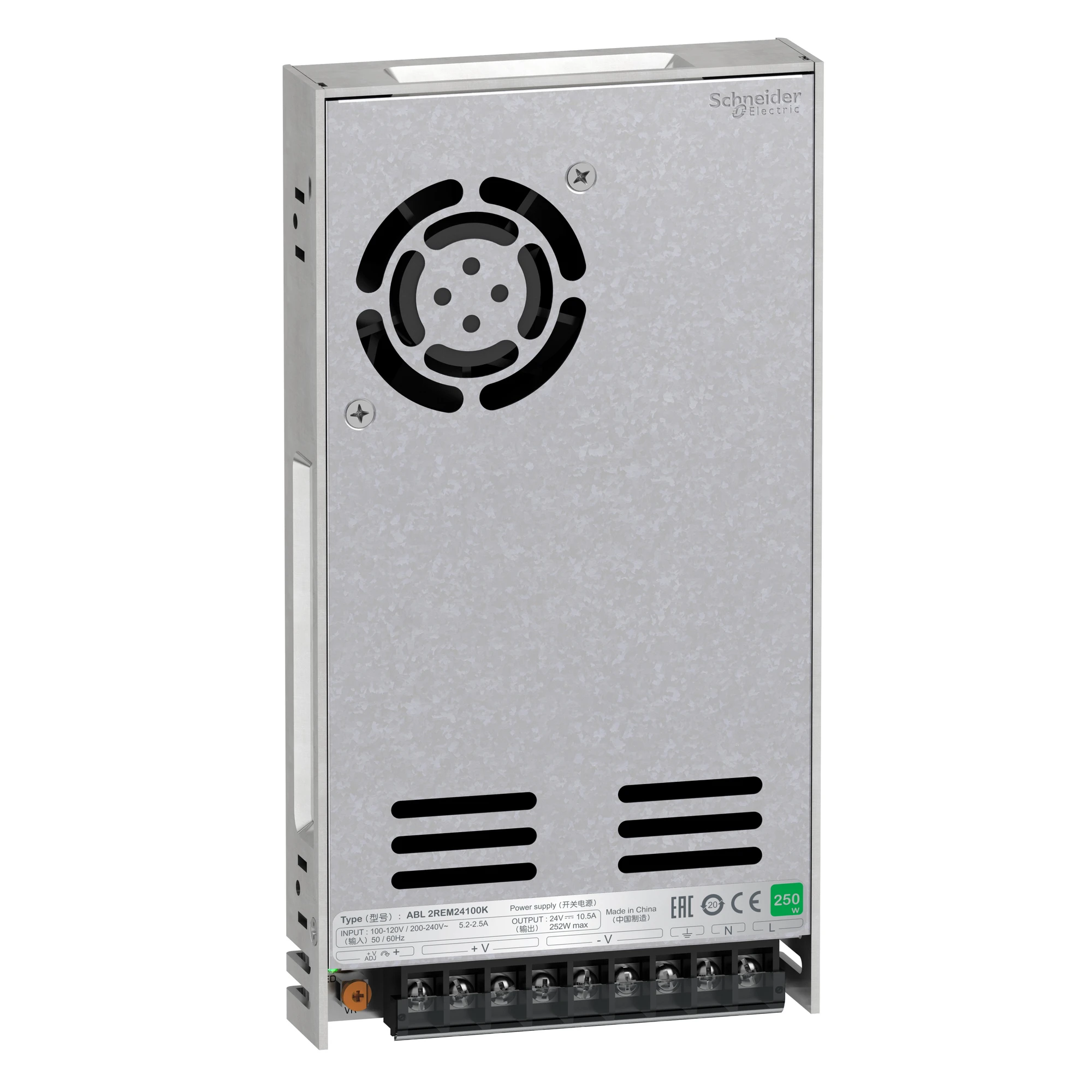 Schneider Electric ABL2REM24100K Spannungsversorgung, Easy Modicon ABL2, getaktet, 1-phasig, 100-240V AC, 24V DC, 10,5A, 252W (img_001) Schneider Electric ABL2REM24100K Spannungsversorgung, Easy Modicon ABL2, getaktet, 1-phasig, 100-240V AC, 24V DC, 10,5A, 252W (img_001)