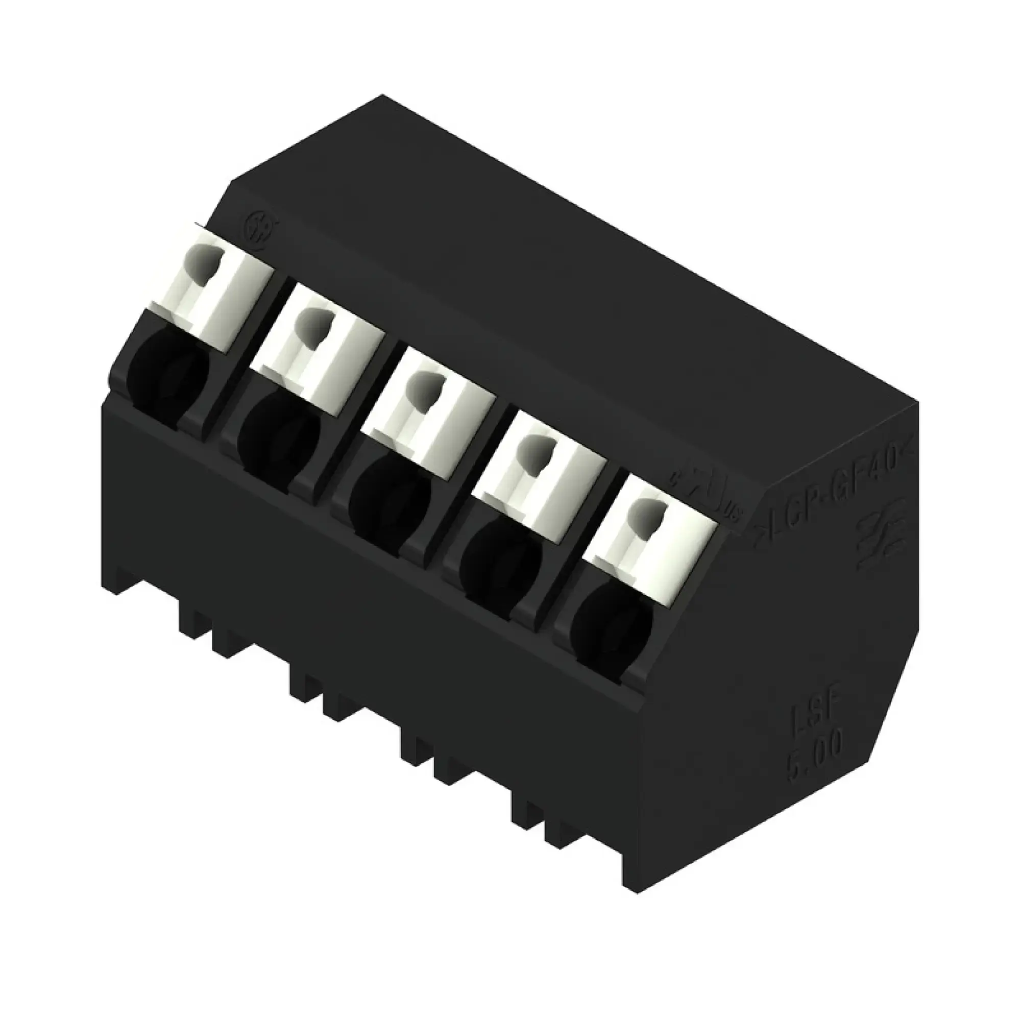 Weidmüller 1884560000 PCB terminal, 320 V, 17.5 A, Pitch in mm: 5.00, 1.5 mm², Number of poles: 5, PUSH IN with actuator, THT/THR solder connection, 135°, Tube (img_001)