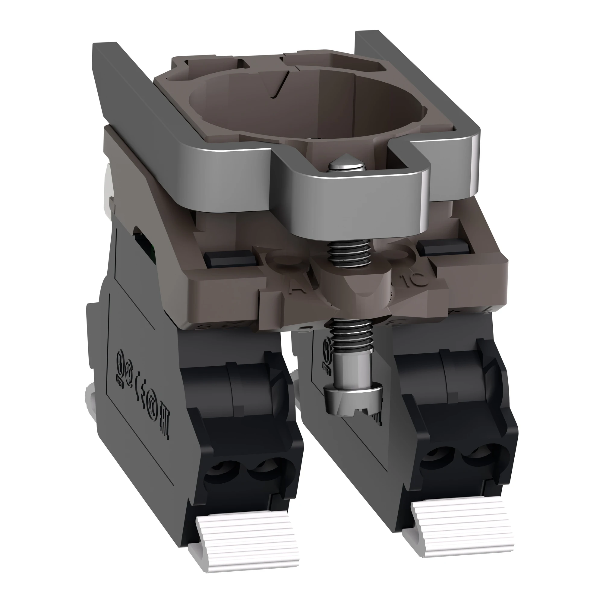Schneider Electric ZB4BZ1035 Auxiliary contact block with mounting flange, Harmony XB4, metal, with mounting flange, 22mm, 30mm, 2S, Spring Clamp (img_005)