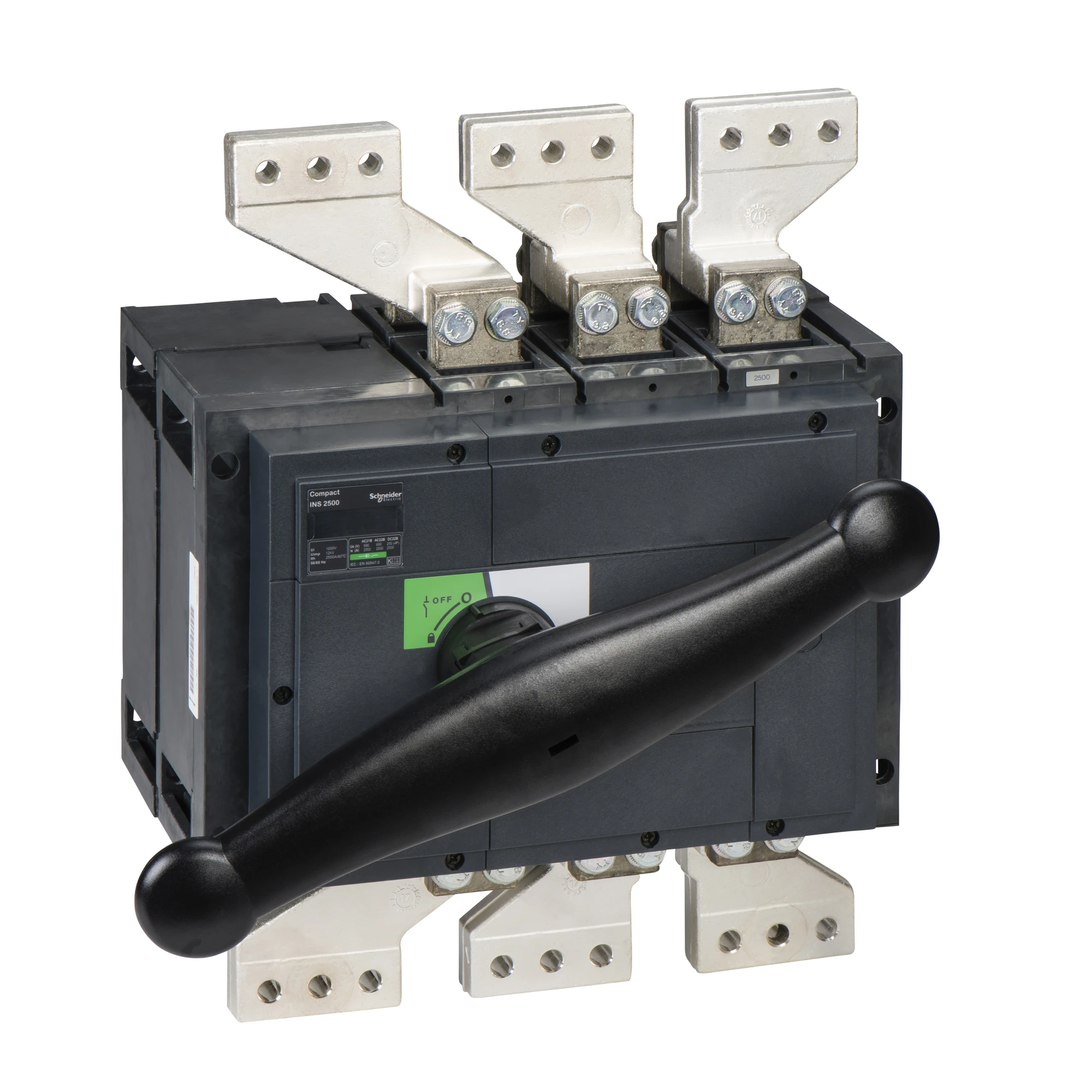 Schneider Electric 31340 Compact INS2500 3P 2500A Fixed-mounted Load Break Switch with Black Rotary Handle (img_001) Schneider Electric 31340 Compact INS2500 3P 2500A Fixed-mounted Load Break Switch with Black Rotary Handle (img_001)