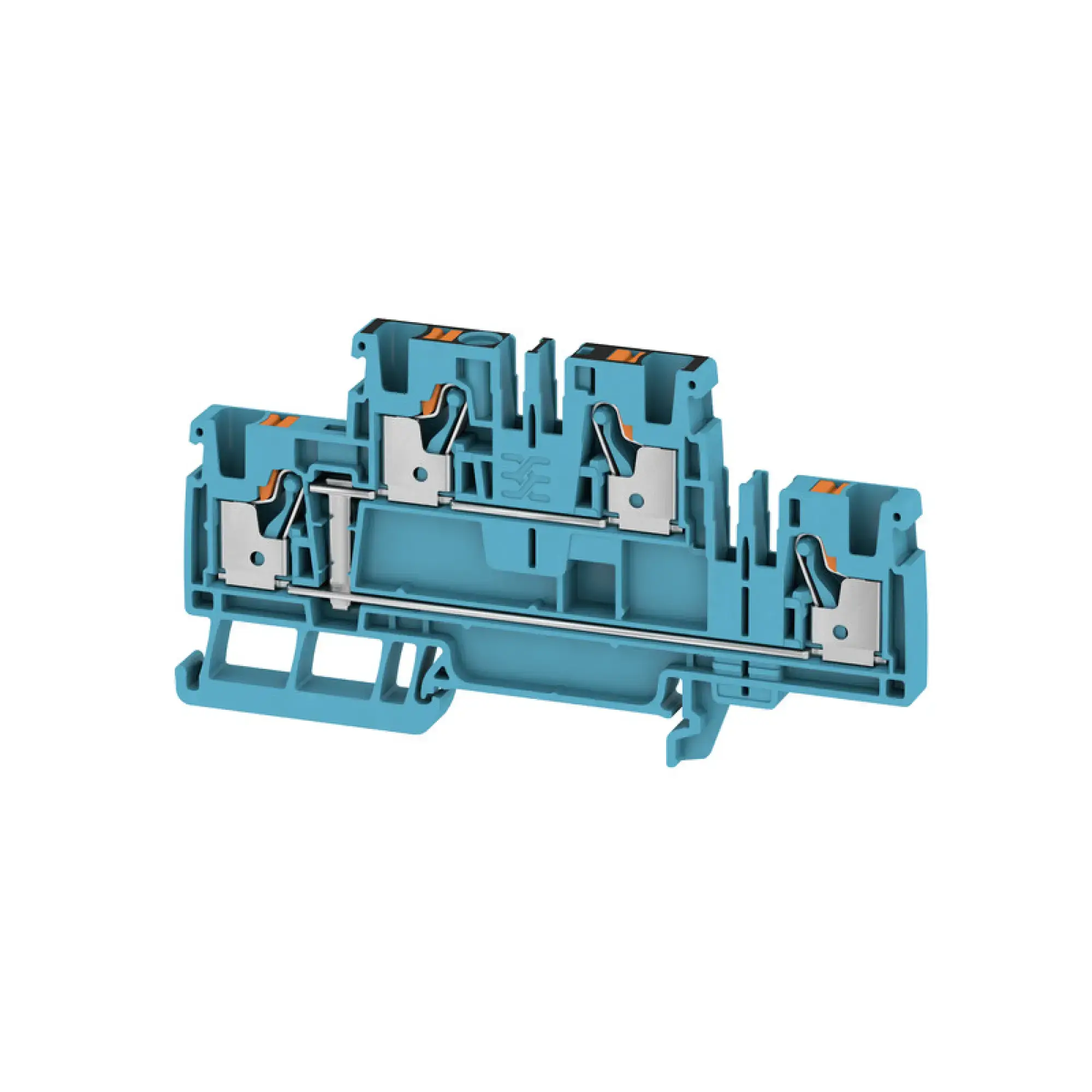 Weidmüller 2540030000 Multi-tier modular terminal, PUSH IN, blue, 4 mm², 800 V, 800 V, Number of connections: 4, Number of levels: 2, TS 35, V-0, Wemid (img_001)
