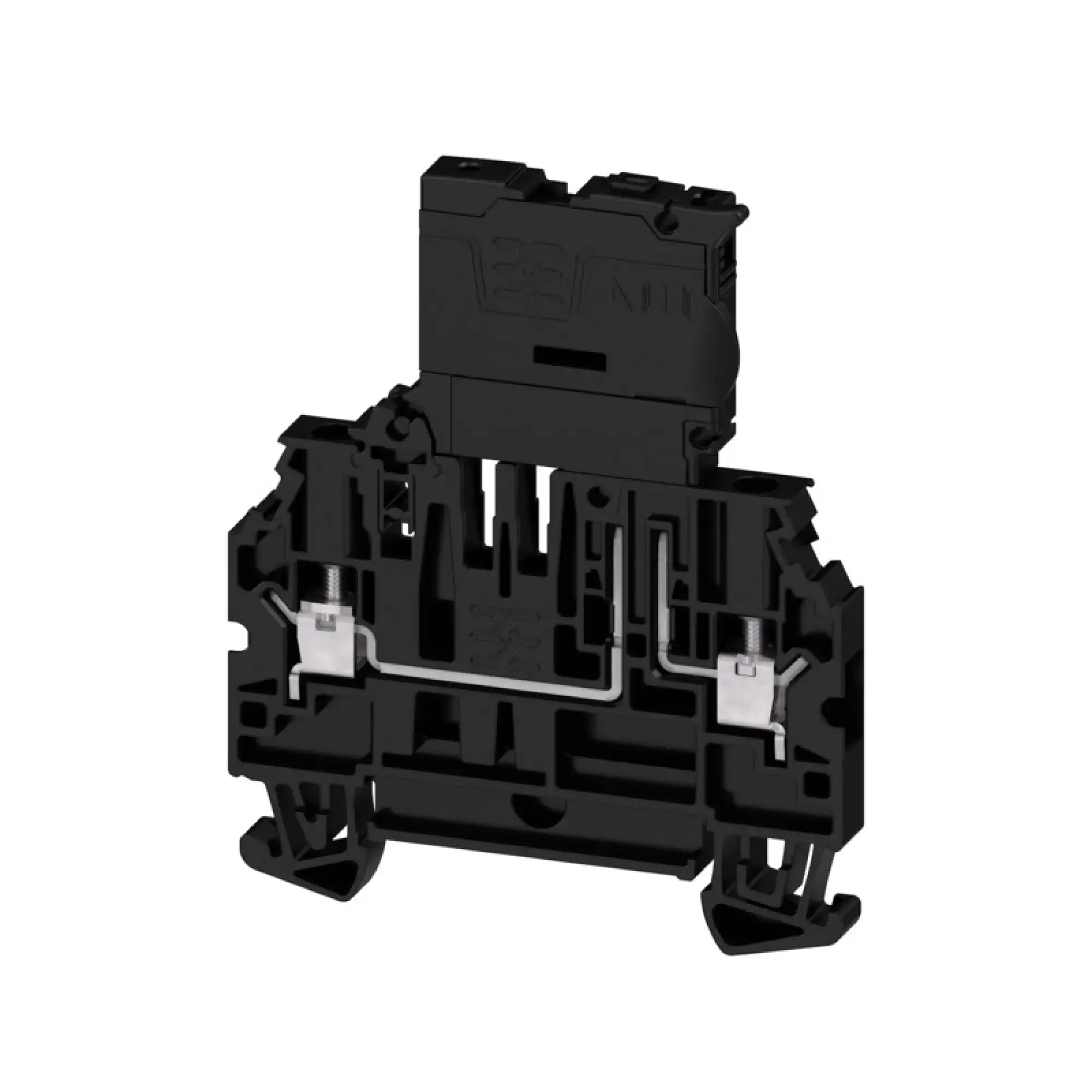 Weidmüller 2892960000 Fuse terminal, Screw connection, black, 4 mm², 6.3 A, 150 V, Number of connections: 2, Number of levels: 1, TS 35 (img_001)