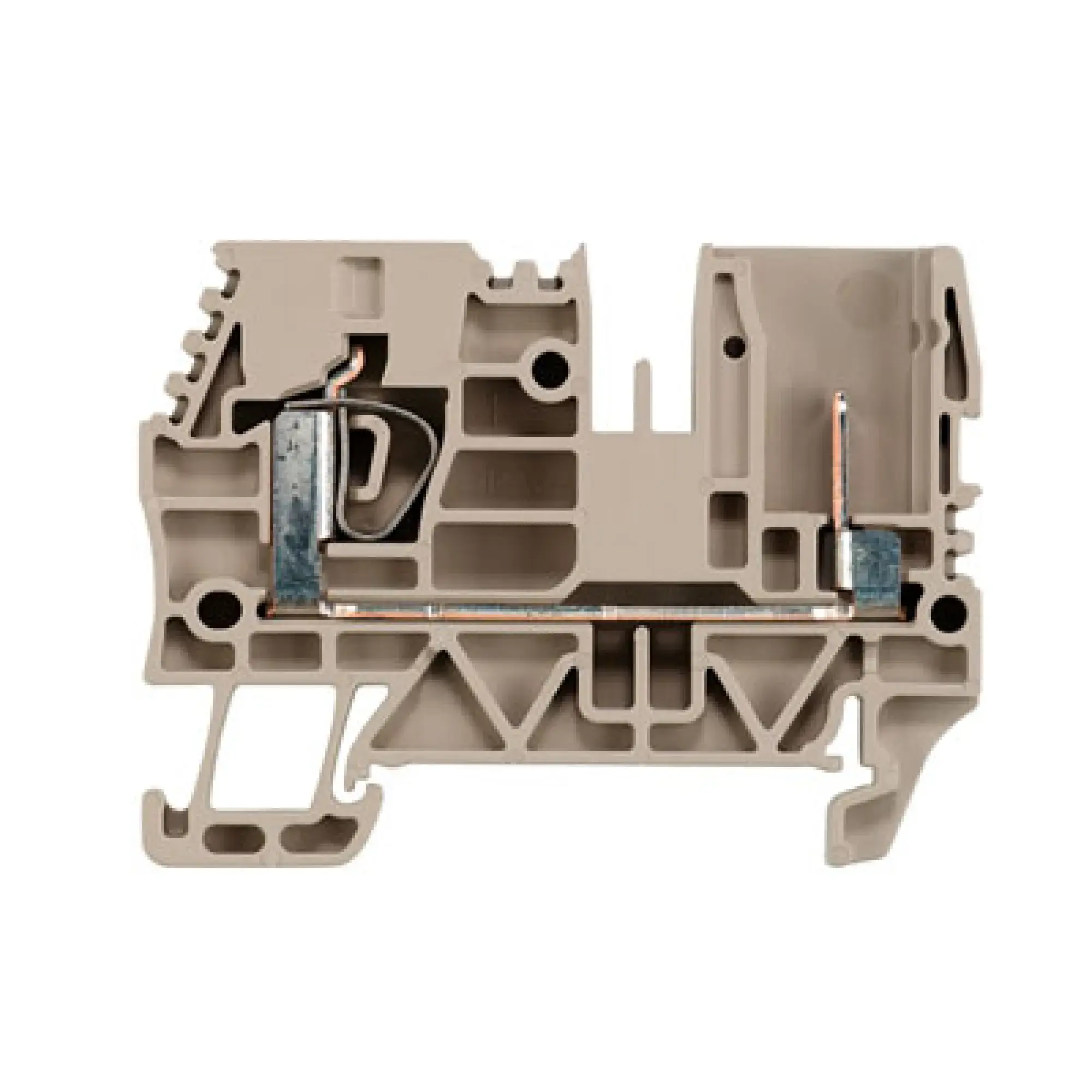 Weidmüller 1854960000 Pluggable terminal, Plug-in connection, Tension-clamp connection, dark beige, 4, 4 mm², 32 A, Number of connections: 1, Number of levels: 1, TS 35, V- (img_001)