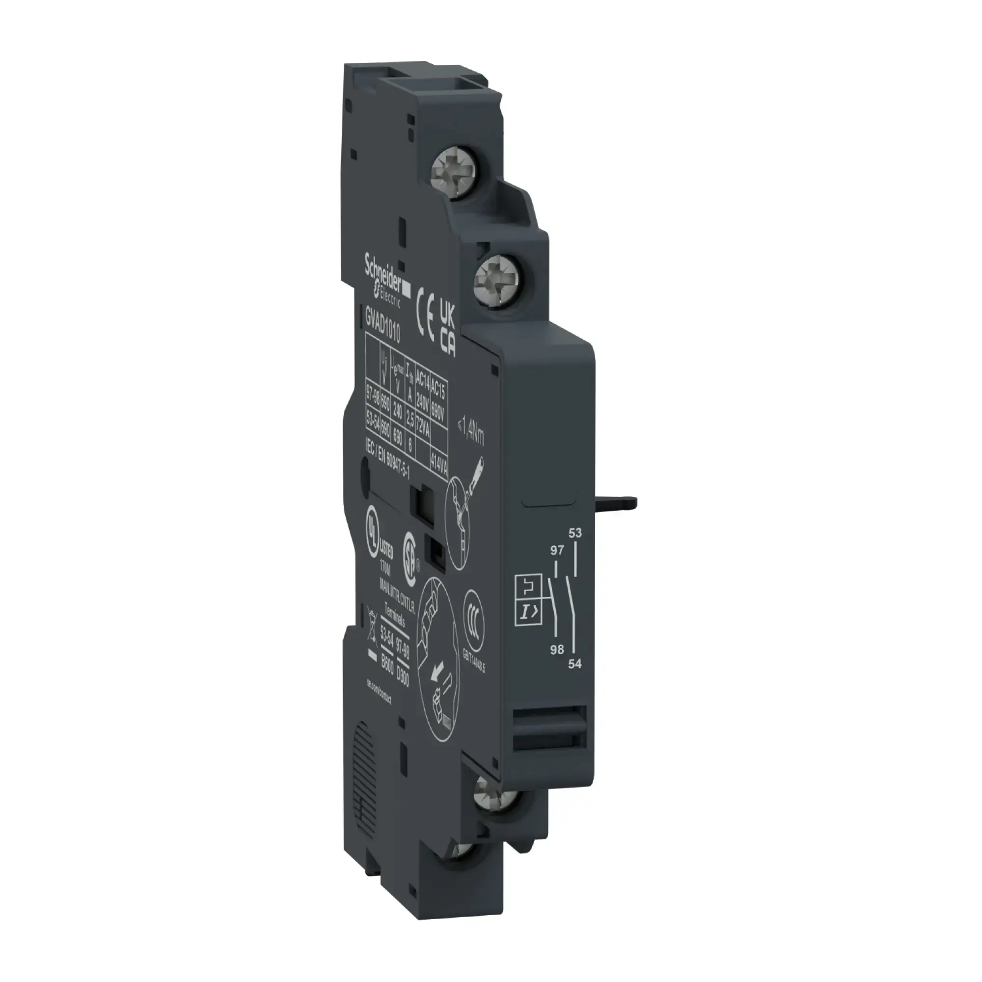 Schneider Electric GVAD1010 Auxiliary contactor, 1Sf+1S, side-mounted (img_002)