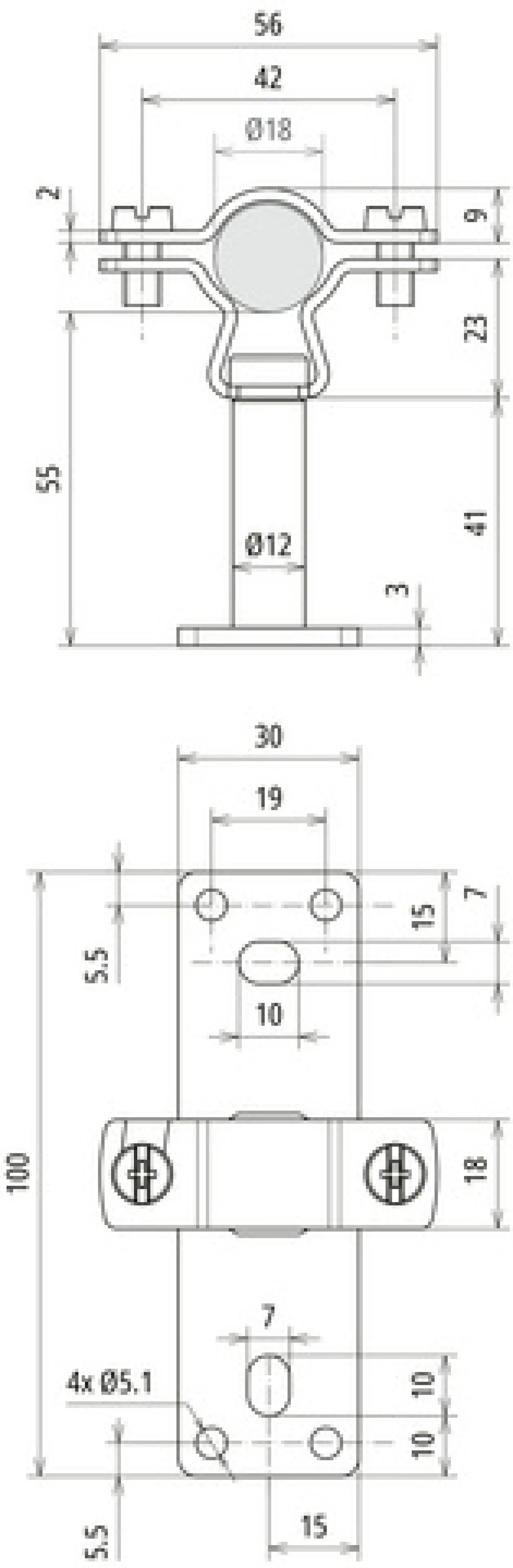Dehn 275460 HVI-L+ Ex W55 holder f. Conductor D 18mm distance 55mm w. StSt fixing plate (img_002) Dehn 275460 HVI-L+ Ex W55 holder f. Conductor D 18mm distance 55mm w. StSt fixing plate (img_002)
