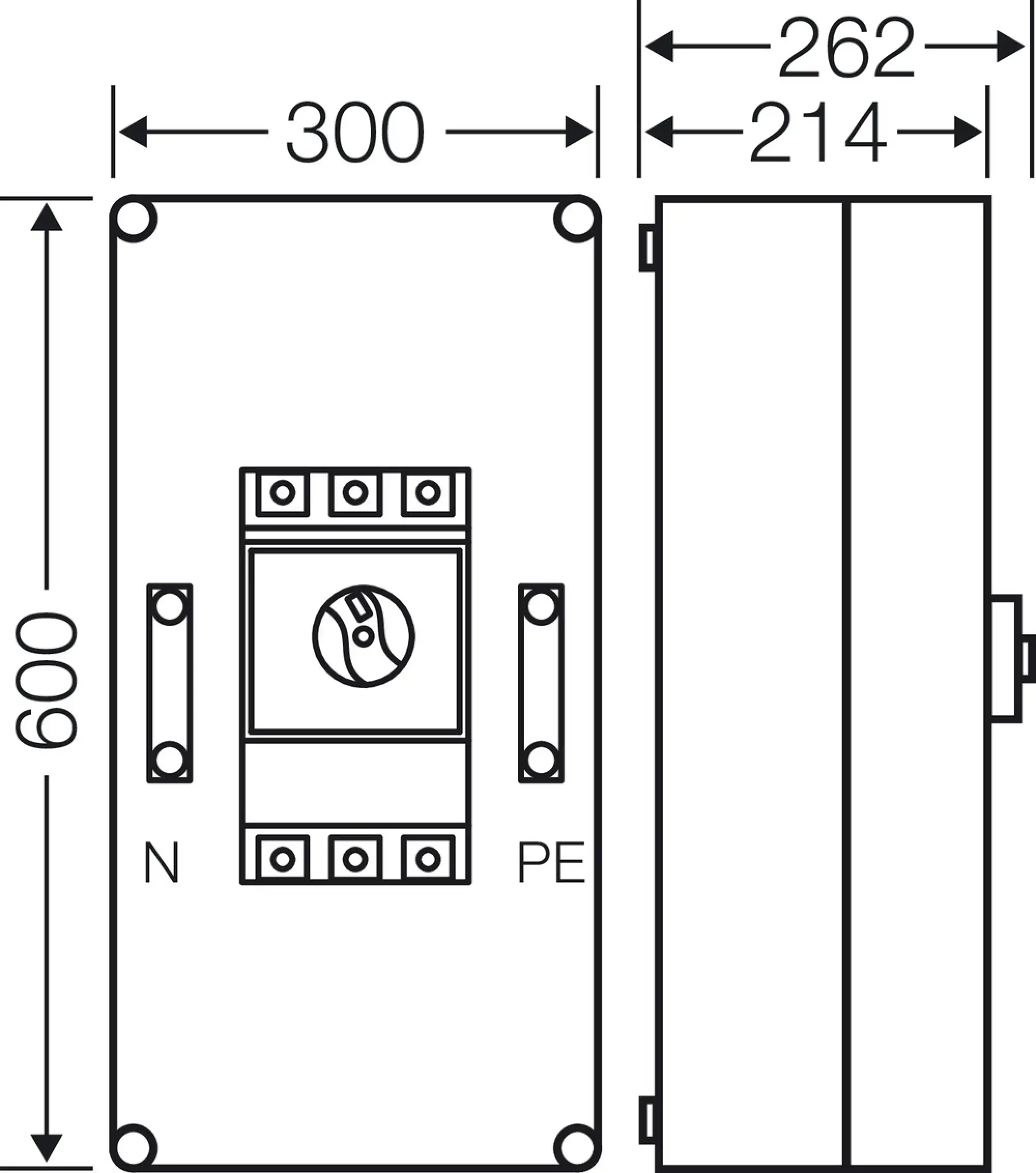 Hensel 20001188 Mi-Leistungsschaltergehäuse 400 A, 3polig + PE + N Mi 7434 (img_003)