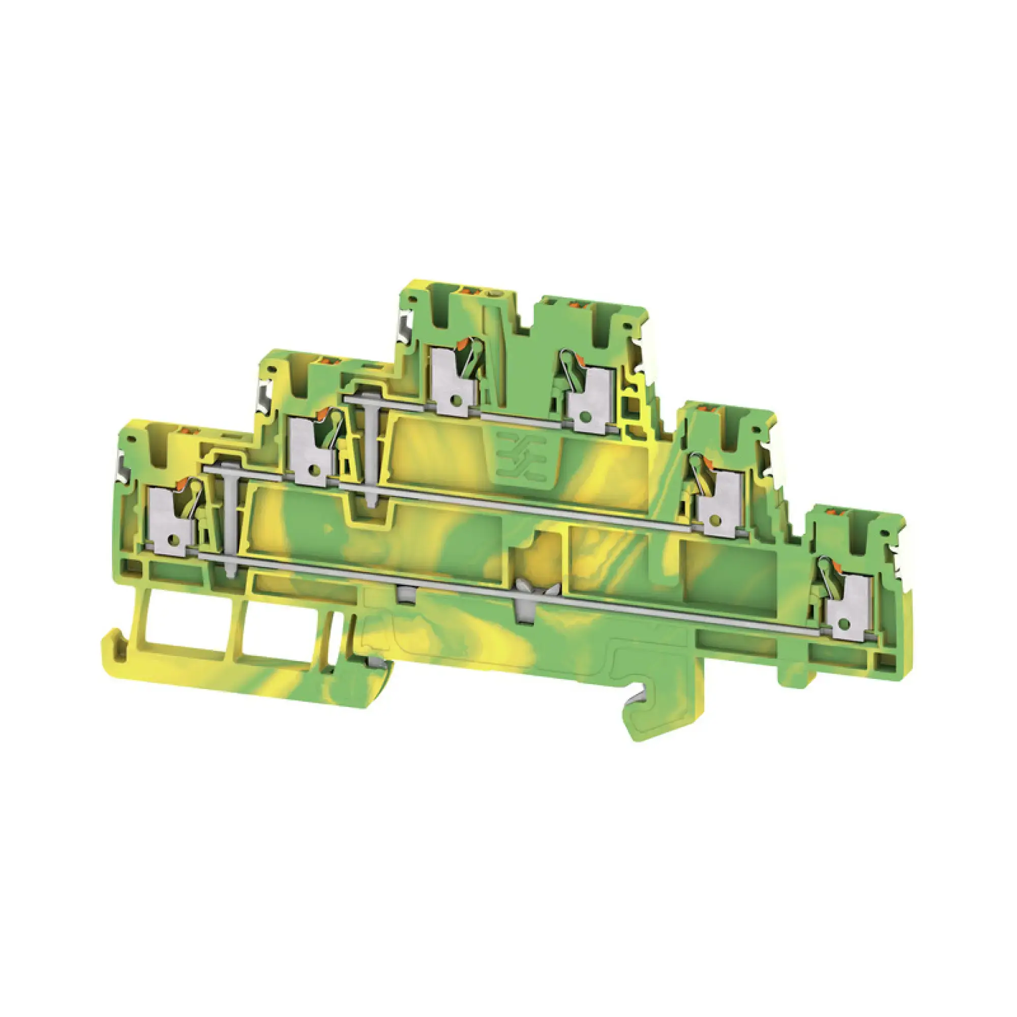 Weidmüller 2856240000 Multi-tier PE terminal, PUSH IN, Green/yellow, 1.5 mm², 500 V, Number of connections: 6, Number of levels: 3, TS 35, V-0, Wemid (img_001)