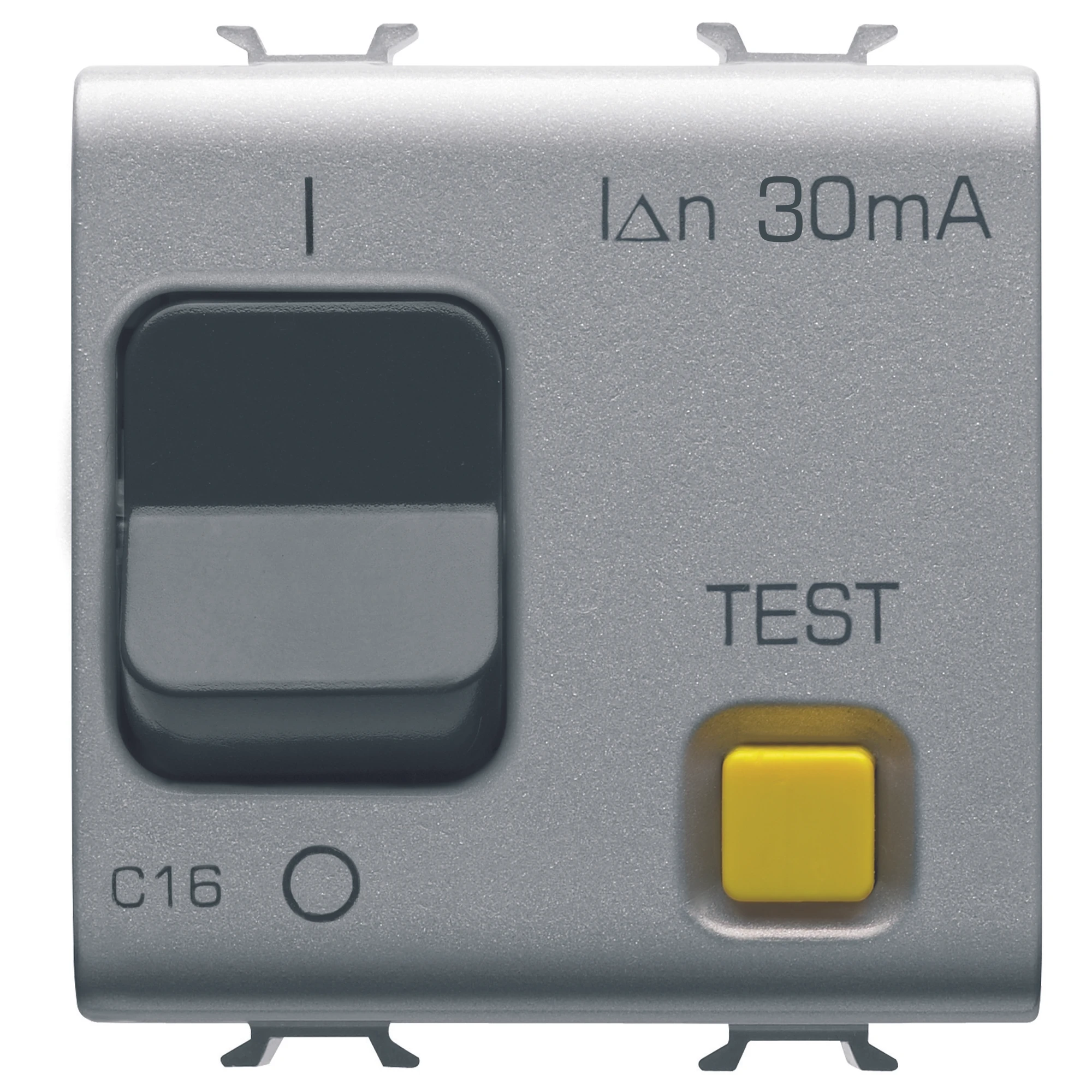 GEWISS GW14489 RESIDUAL CURRENT BREAKER WITH OVERCURRENT PROTECTION - C CHARACTERISTIC - CLASS A - 1P+N 16A 230Vac 30mA - 2 MODULES - TITANIUM - CHORUSMART (img_001)