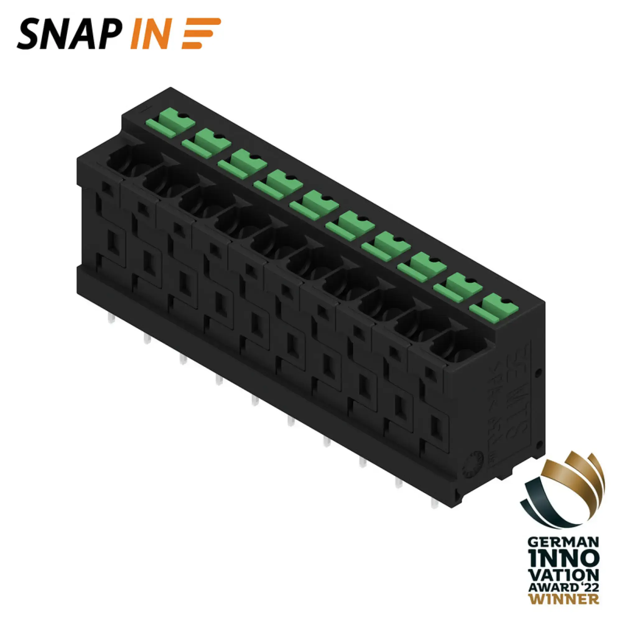 Weidmüller 2913790000 PCB terminal, 320 V, 32 A, Pitch in mm: 5.00, 4 mm², Number of poles: 10, SNAP IN, THT solder connection, 180°, Tube (img_001)