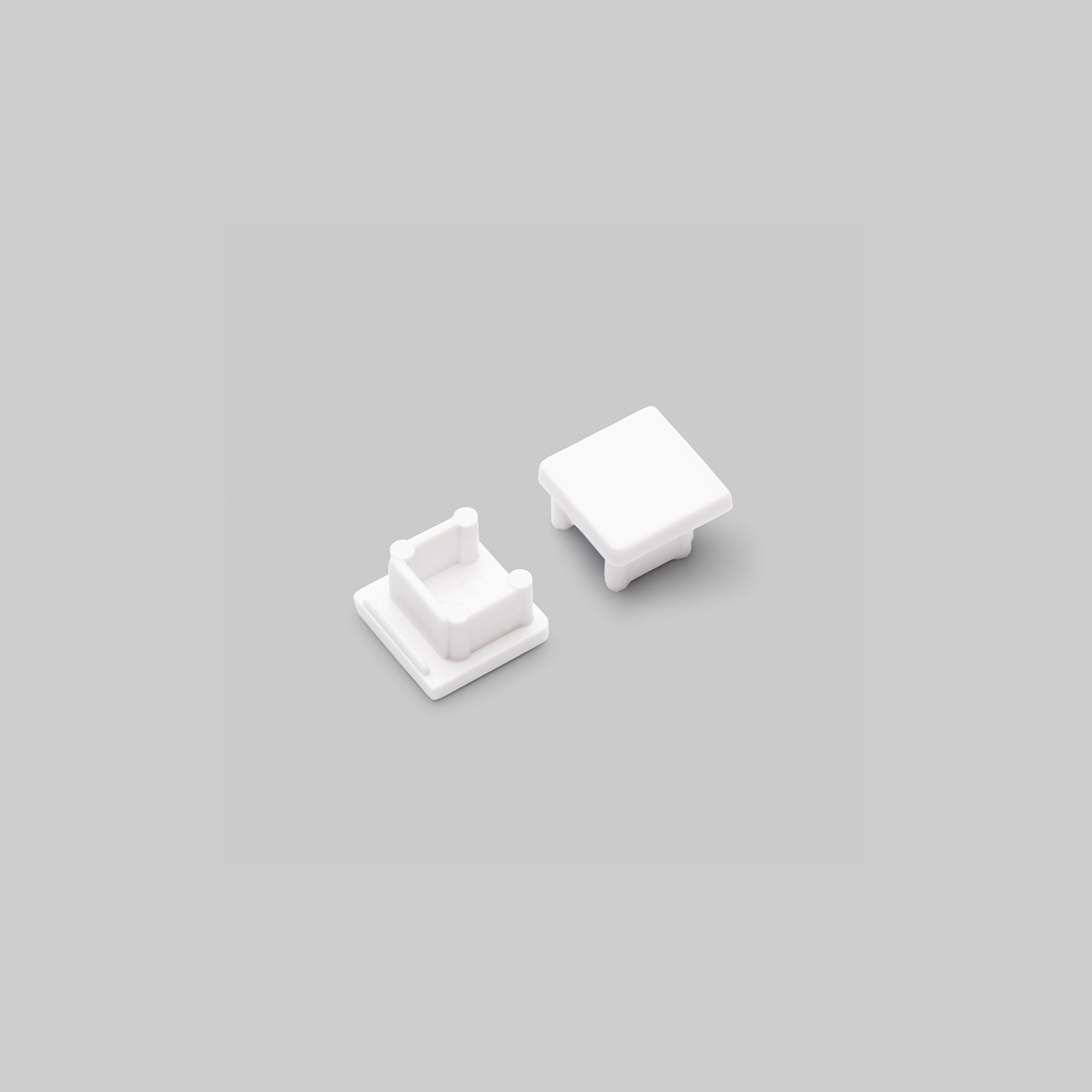 WSU Lights Endcap without Cable opening white Smart 10mm (2 Piece)