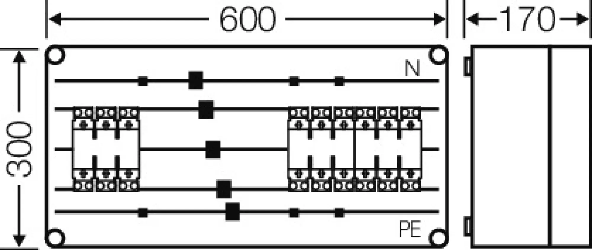 Hensel 2000733 Mi-NH-Sicherungsgehäuse 3xNH 00, 3polig, Sammelschiene 630 A, 5polig Mi 6434 (img_002) Hensel 2000733 Mi-NH-Sicherungsgehäuse 3xNH 00, 3polig, Sammelschiene 630 A, 5polig Mi 6434 (img_002)