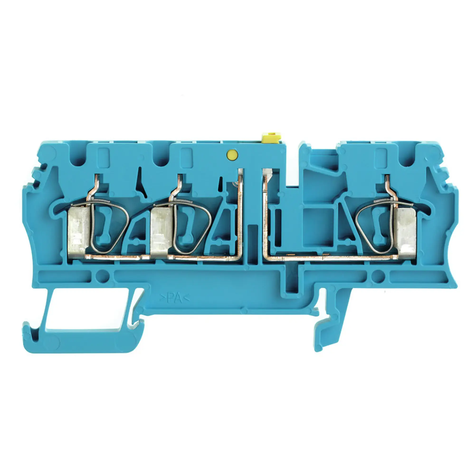 Weidmüller 8731730000 Test-disconnect terminal, Tension-clamp connection, blue, 2.5 mm², 20 A, 500 V, Number of connections: 3, Number of levels: 1 (img_001) Weidmüller 8731730000 Test-disconnect terminal, Tension-clamp connection, blue, 2.5 mm², 20 A, 500 V, Number of connections: 3, Number of levels: 1 (img_001)