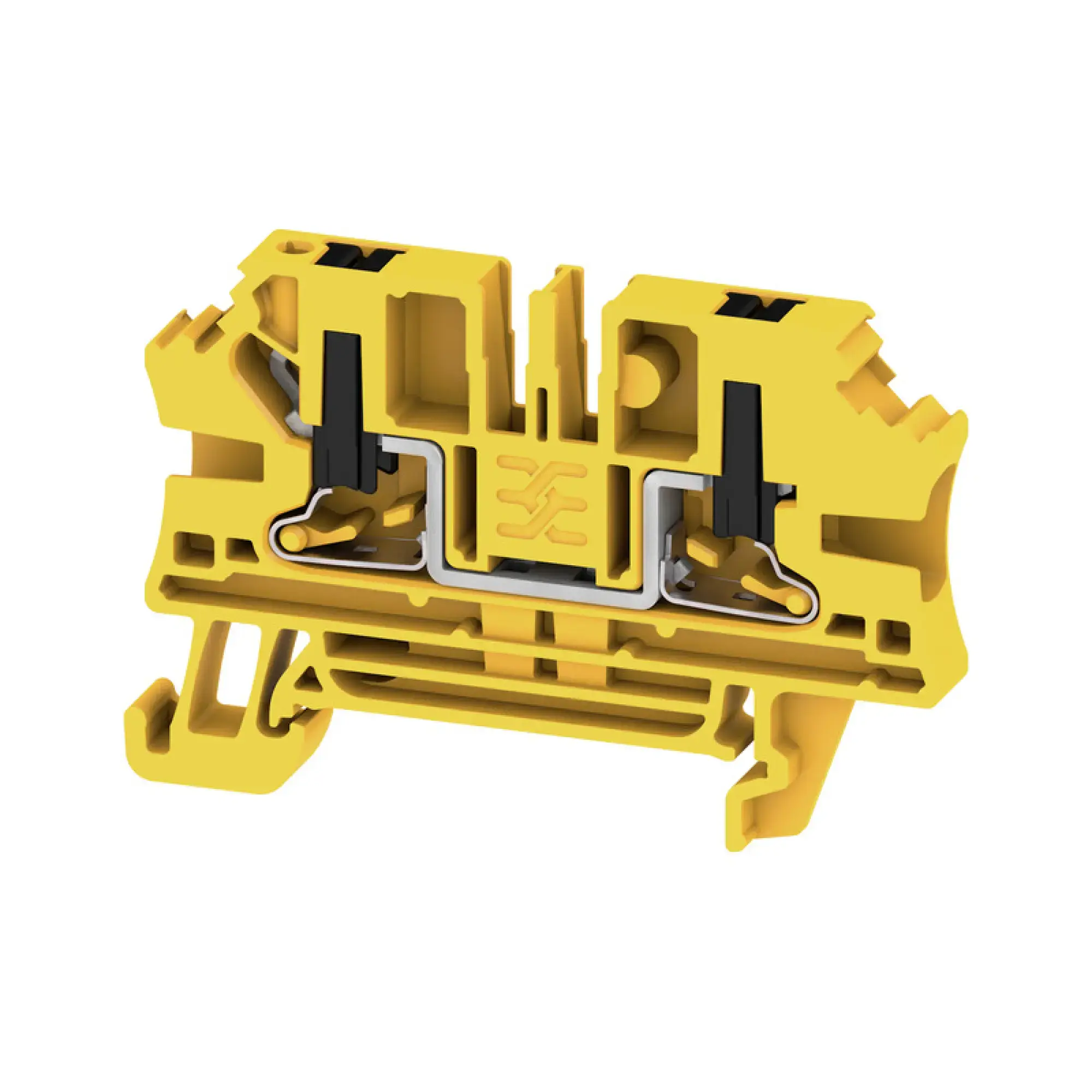 Weidmüller 2871980000 Feed-through terminal block, PUSH IN, black/yellow, 4 mm², 32 A, 1000 V, Number of connections: 2 (img_001)
