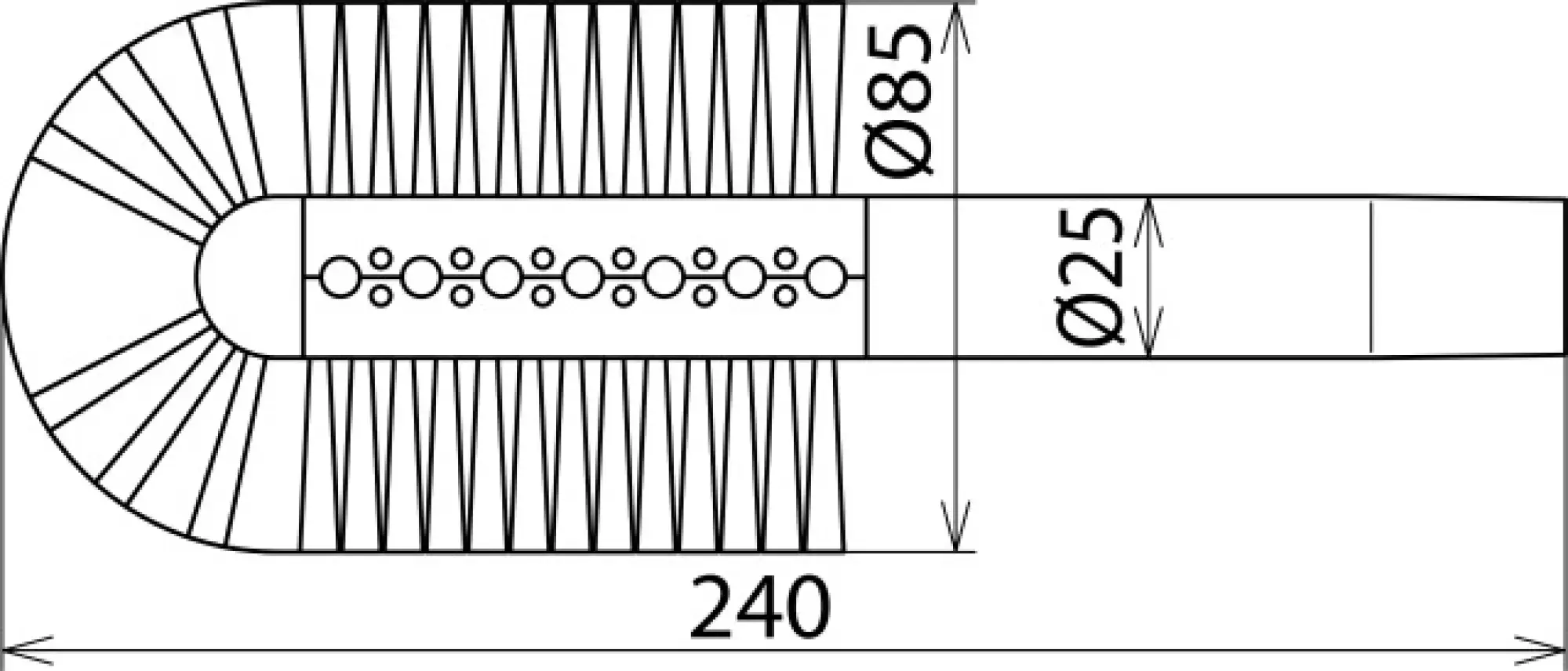 Dehn 785550 Cylindrical tubular brush D=25/85mm for NS dry cleaning set -1000V (img_002) Dehn 785550 Cylindrical tubular brush D=25/85mm for NS dry cleaning set -1000V (img_002)