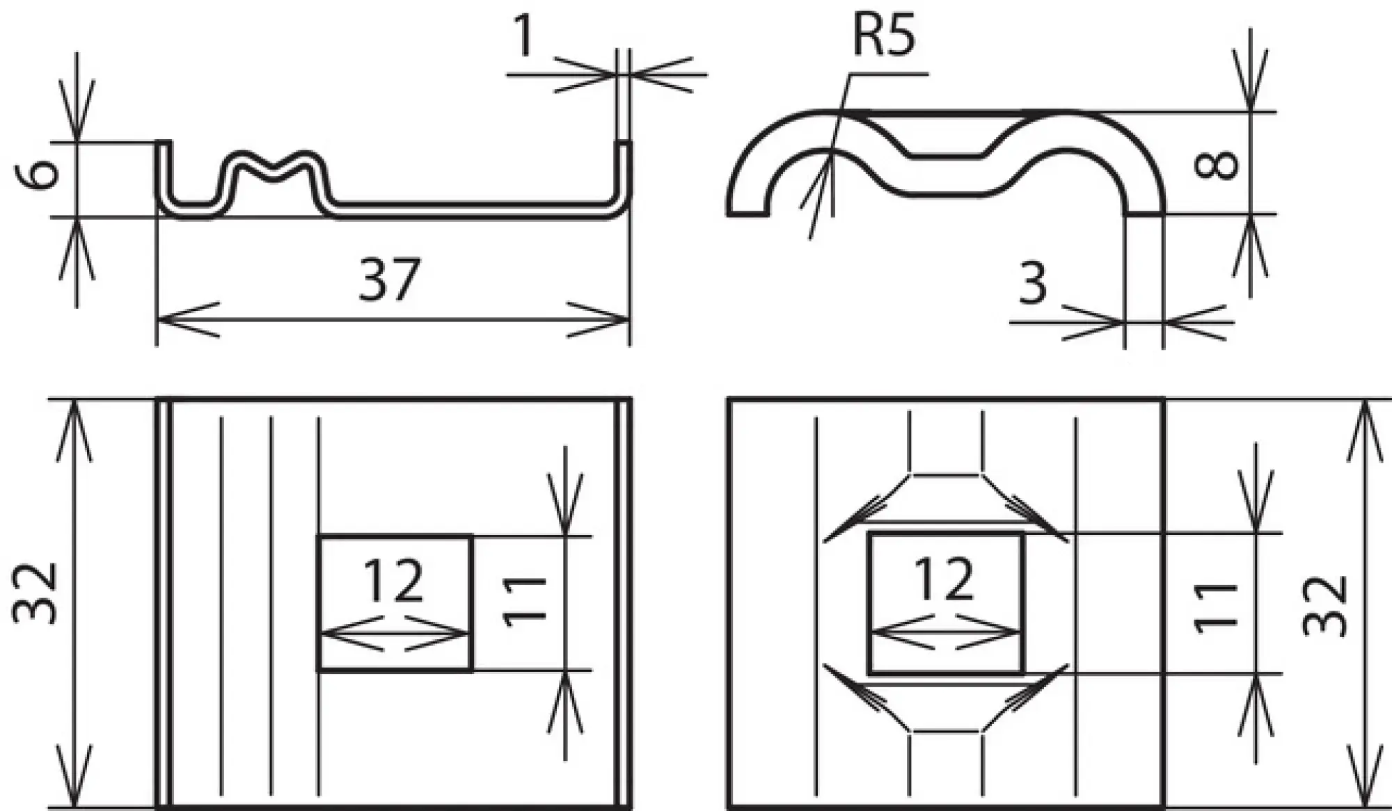 Dehn 540261 Contact plate 4-50mm² a. double cleat Rd 8-10mm with square hole 12x12mm StSt (img_002) Dehn 540261 Contact plate 4-50mm² a. double cleat Rd 8-10mm with square hole 12x12mm StSt (img_002)