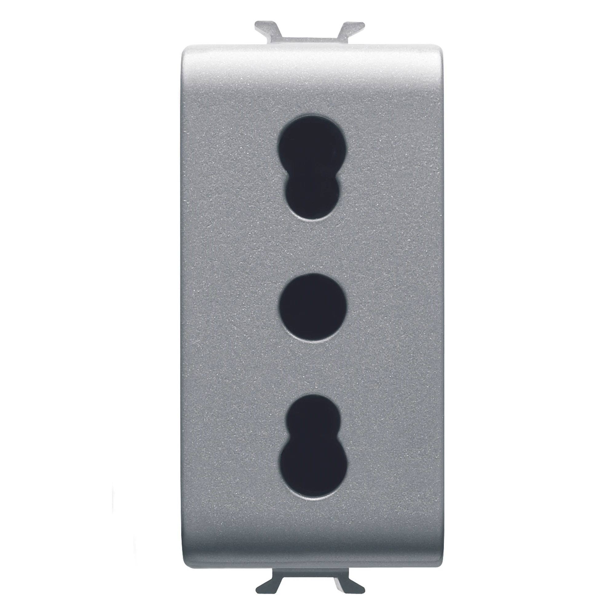 GEWISS GW14203 ITALIAN STANDARD SOCKET-OUTLET 250V ac - 2P+E 16A DUAL AMPERAGE - P11- P17 - 1 MODULE - TITANIUM - CHORUSMART (img_001)