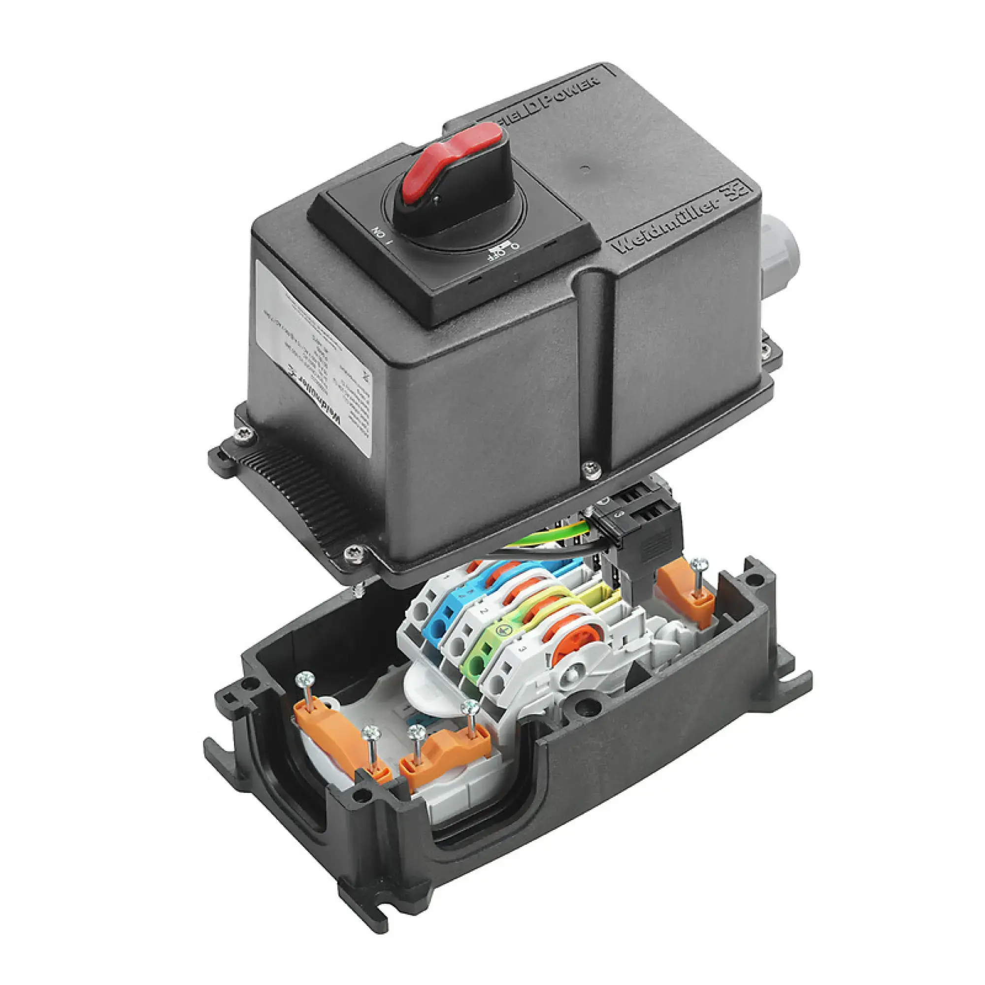 Weidmüller 8000056232 Energy distribution terminal strip with housing, IP65, in complete state, Maintenance switch (img_001) Weidmüller 8000056232 Energy distribution terminal strip with housing, IP65, in complete state, Maintenance switch (img_001)