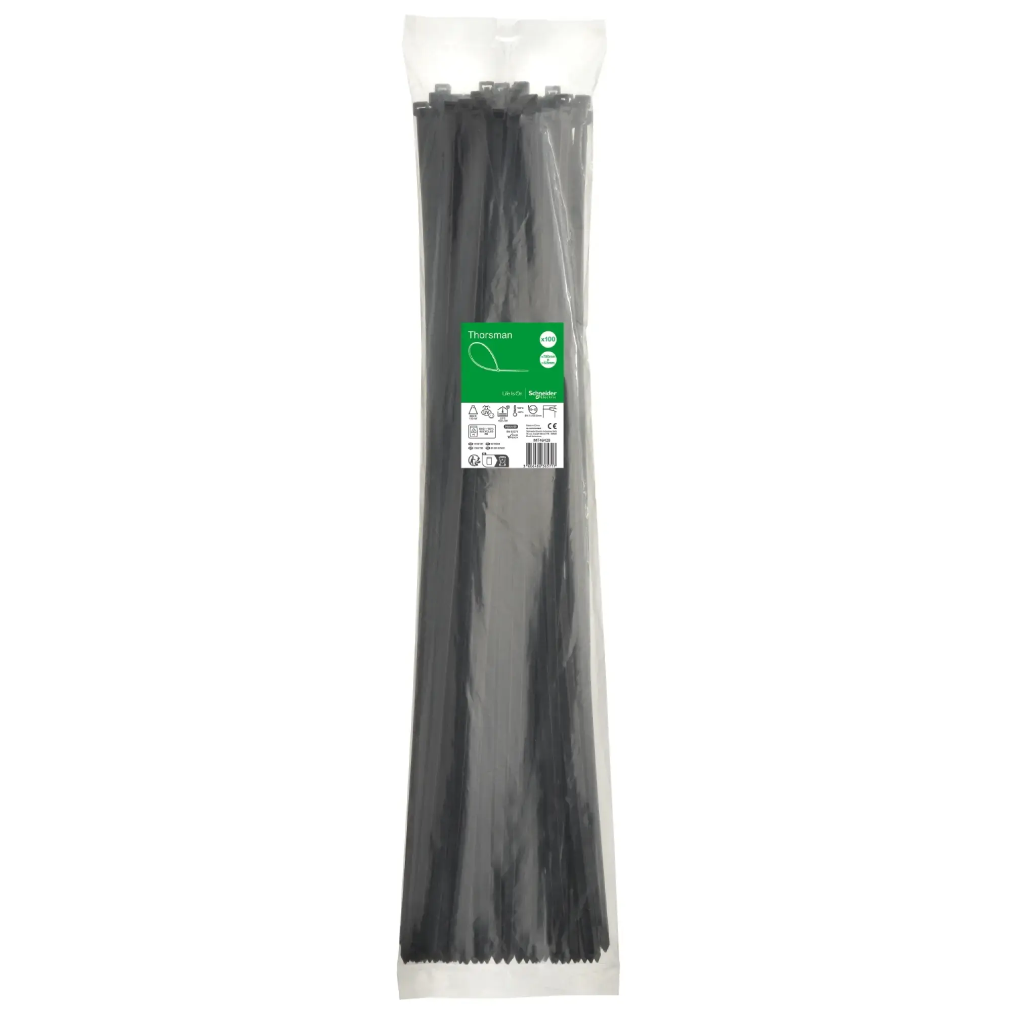 Schneider Electric IMT46428 Thorsman Cable Tie, Dimension: 780X8.8 mm, PCK=100 Pieces Color black (img_002) Schneider Electric IMT46428 Thorsman Cable Tie, Dimension: 780X8.8 mm, PCK=100 Pieces Color black (img_002)