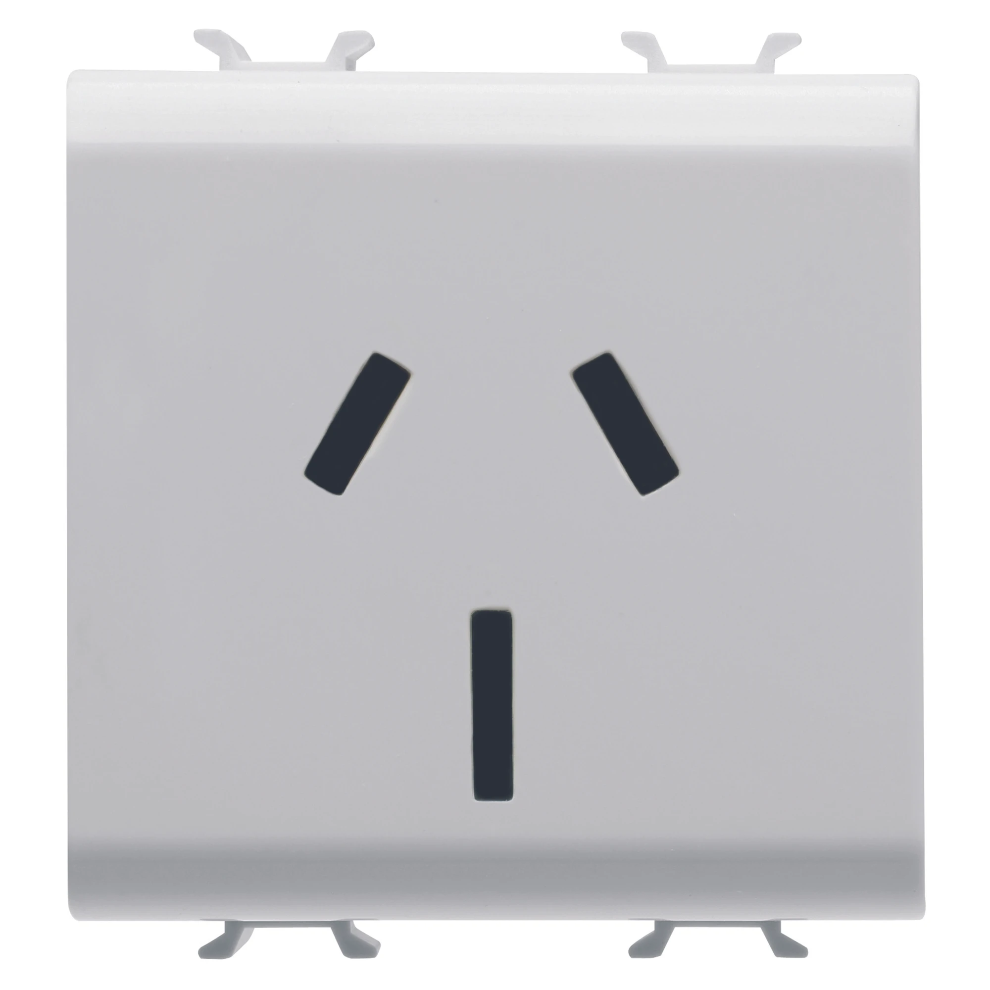 GEWISS GW10307 AUSTRALIAN STANDARD SOCKET-OUTLET 250V ac - 2P+E 15A - 2 MODULES - GLOSSY WHITE - CHORUSMART (img_001)