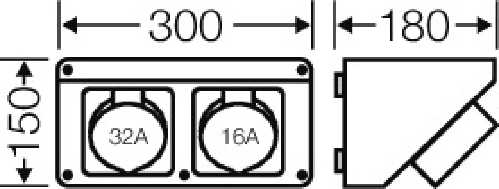 Hensel 20001084 Mi Connection Box, CEE 16A, + CEE 32A, 5p., 400V, 6h Mi CB 12 (img_002)