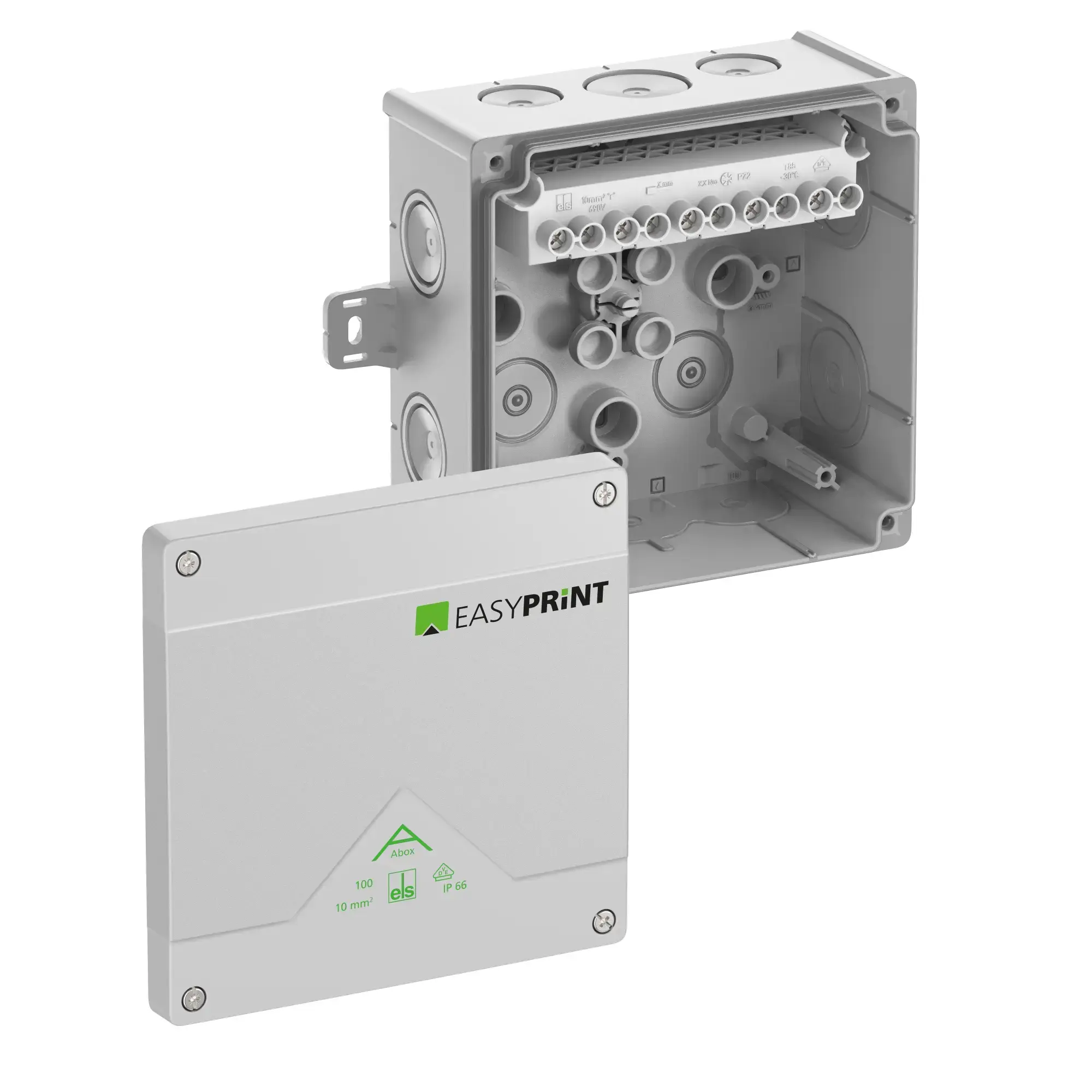 Spelsberg 810421EP Junction box, Type of protection IP66, max. 10², Impact strength IK07, Protection class II, Ui 690V AC, Ui 690V DC, DLG, VDE, Halogen free (img_001) Spelsberg 810421EP Junction box, Type of protection IP66, max. 10², Impact strength IK07, Protection class II, Ui 690V AC, Ui 690V DC, DLG, VDE, Halogen free (img_001)