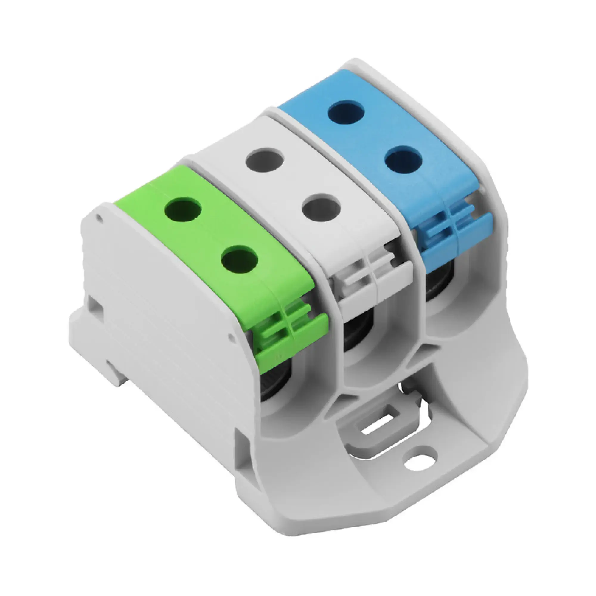 Weidmüller 2502640000 Potential distributor terminal, Screw connection, blue, green, Light Grey, 50 mm², 150 A, 1000 V, Number of connections: 6, Number of levels: 1, TS 35 (img_001) Weidmüller 2502640000 Potential distributor terminal, Screw connection, blue, green, Light Grey, 50 mm², 150 A, 1000 V, Number of connections: 6, Number of levels: 1, TS 35 (img_001)