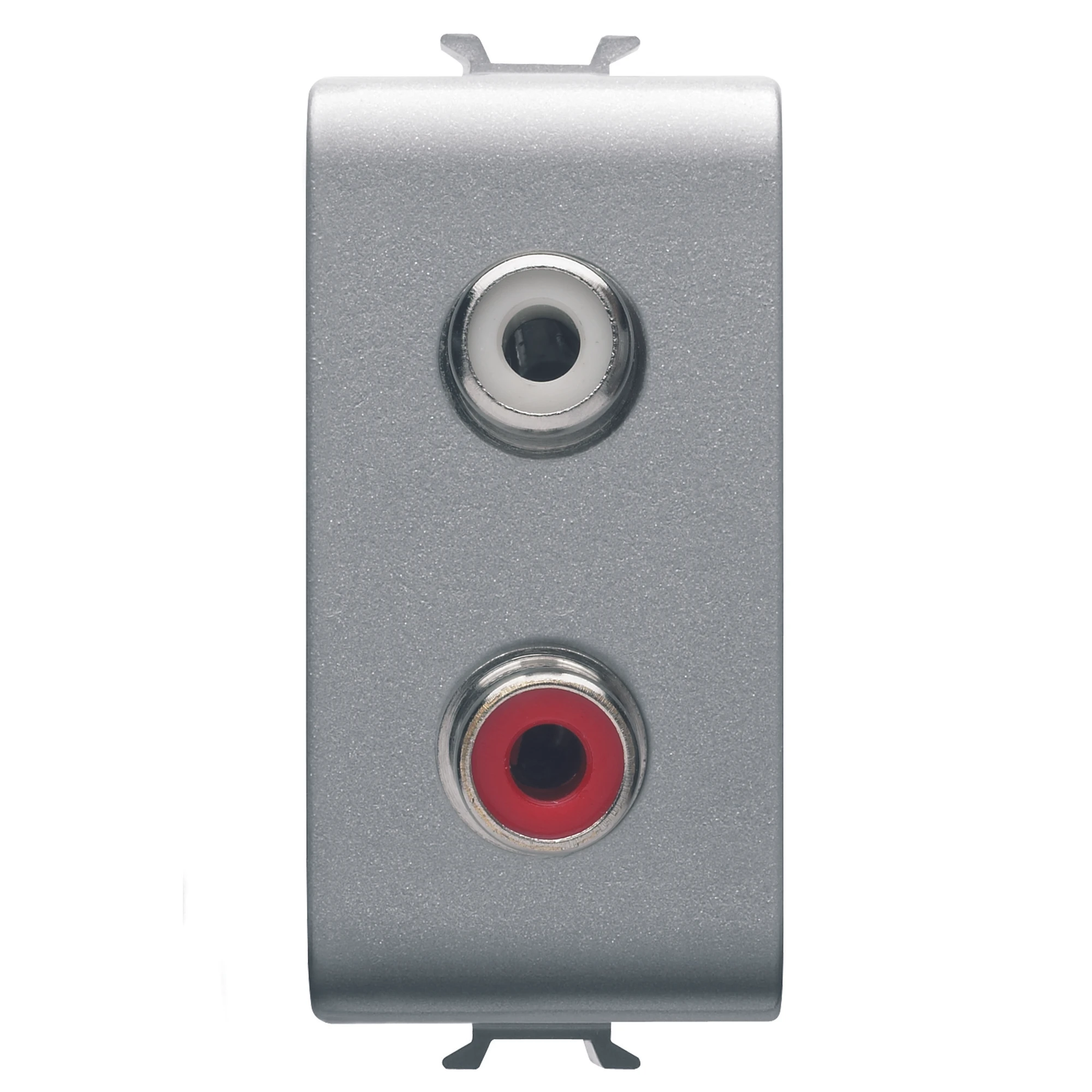 GEWISS GW14453 AUDIO AND VIDEO SOCKET - DOUBLE RCA - 1 MODULE - TITANIUM - CHORUSMART (img_001)