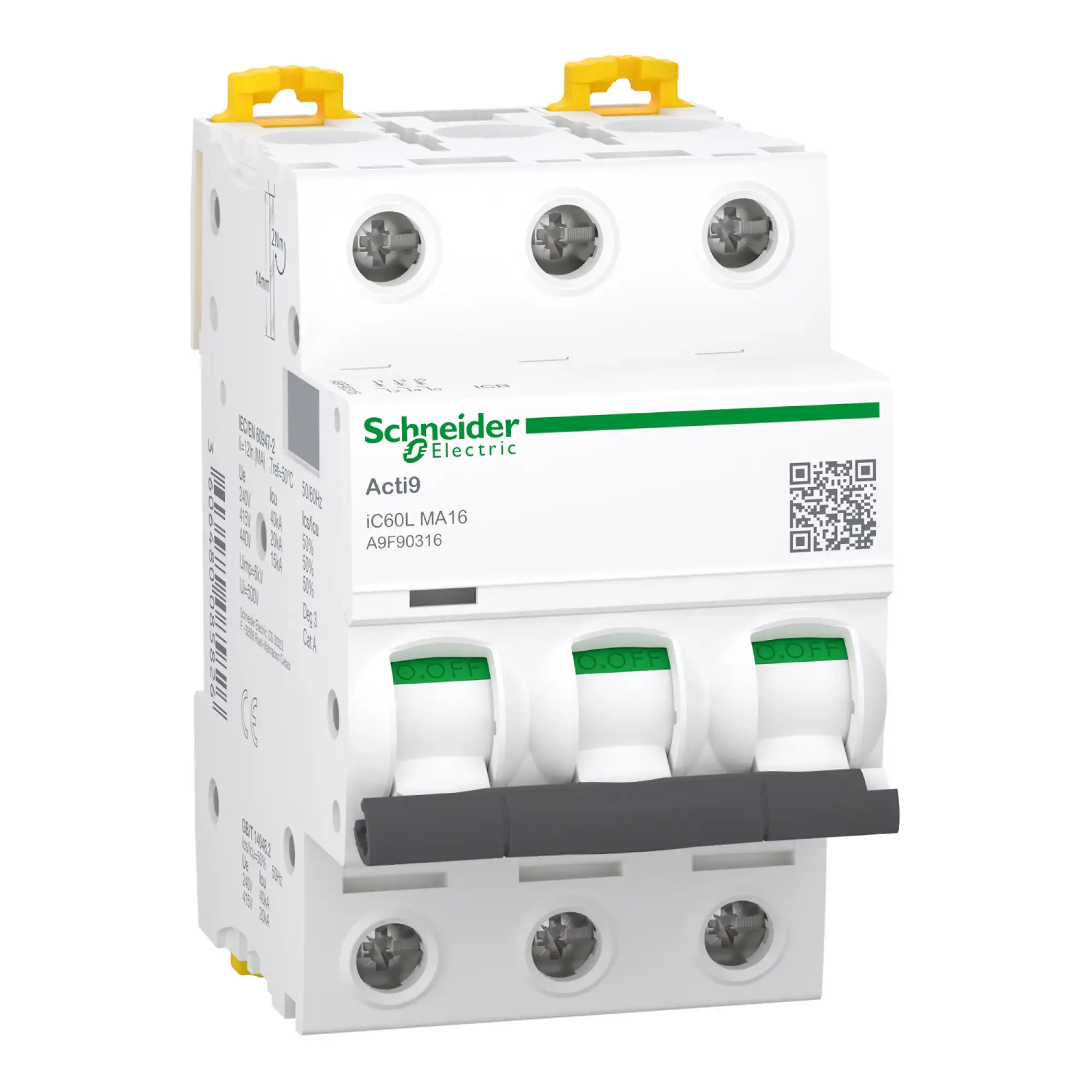 Schneider Electric A9F90316 Circuit Breaker iC60L, 3P, 16A, MA Characteristic (img_003)