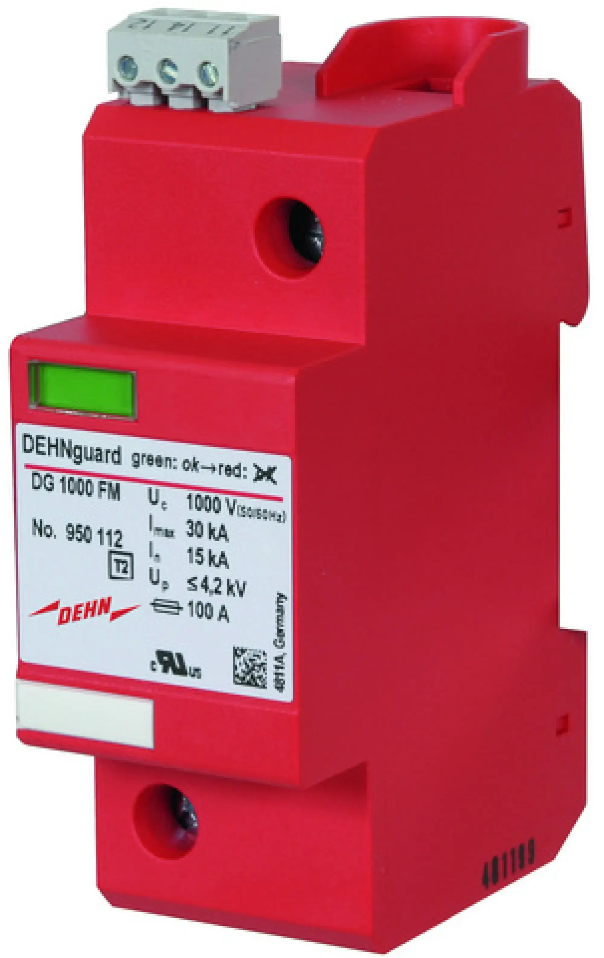 Dehn 950112 Surge arrester Type 2 DEHNguard 1-pole Uc 1000V AC w. remote sign. contact (img_001) Dehn 950112 Surge arrester Type 2 DEHNguard 1-pole Uc 1000V AC w. remote sign. contact (img_001)