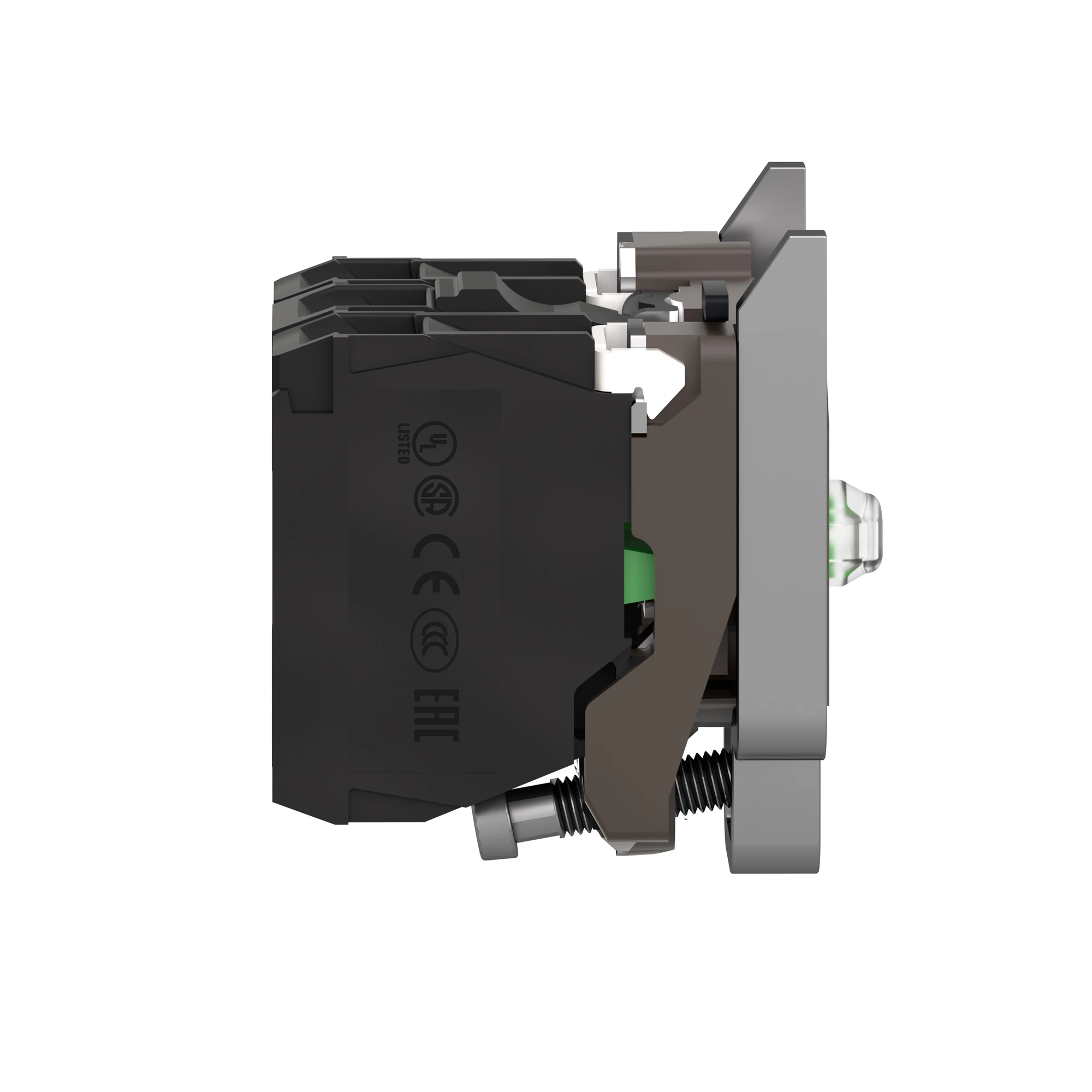 Schneider Electric ZB4BW0M13 Auxiliary contact block with mounting flange, Harmony XB4, metal, white, universal LED, 2S, 230-240V AC (img_004)