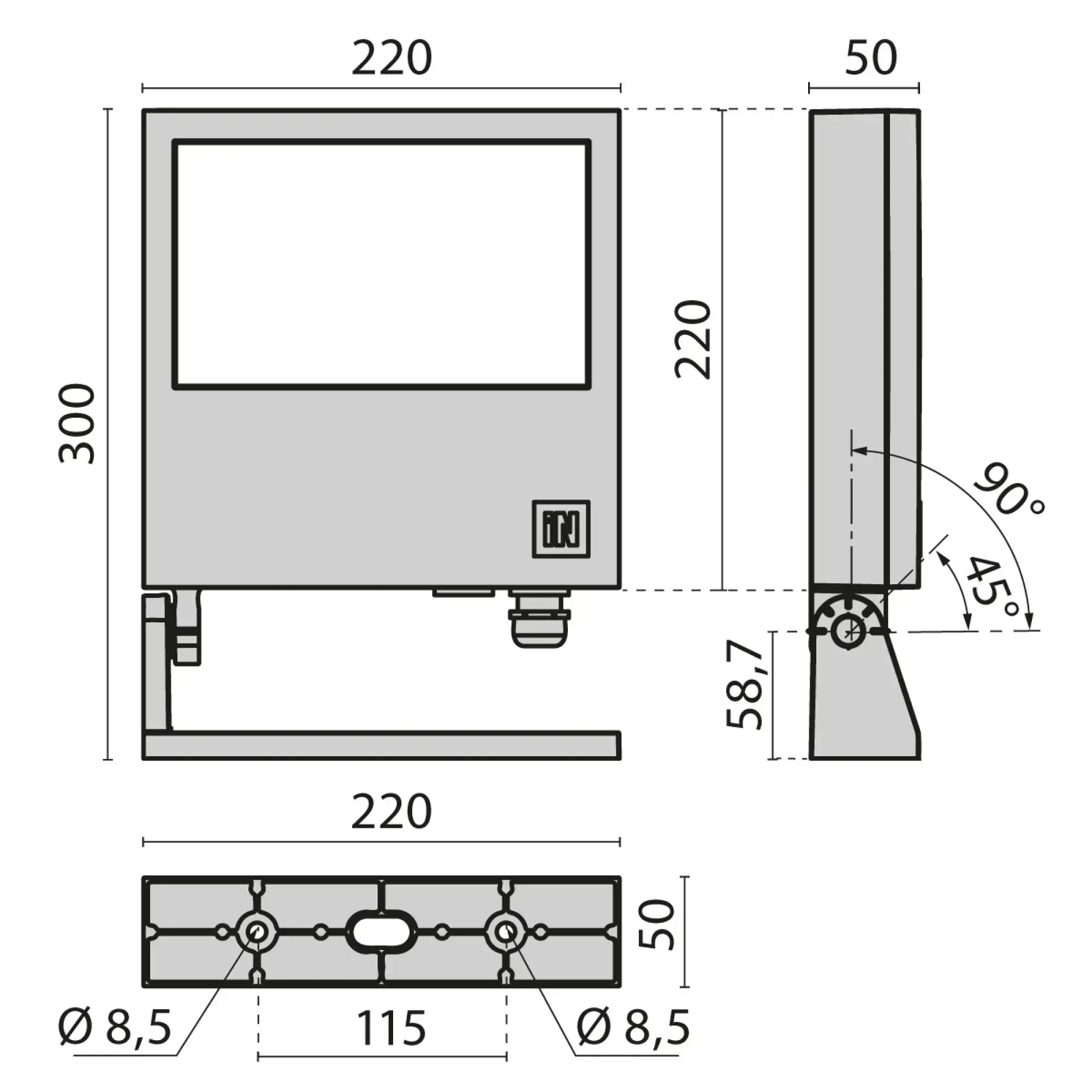 Performance iN Lighting 305184 LED-Scheinwerfer 4000K 26W DALI asymmetrische breite Streuoptik 305184 (img_002)