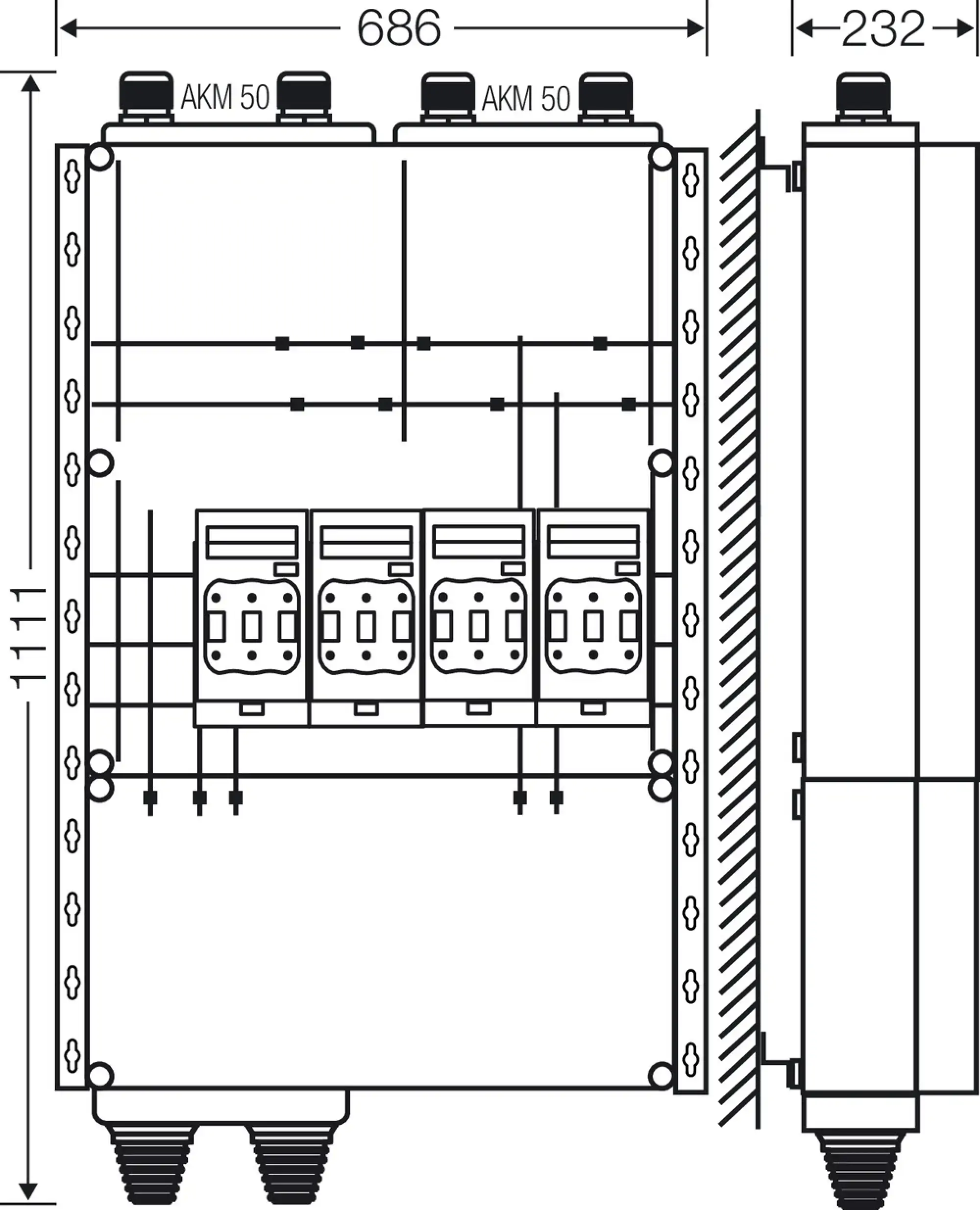 Hensel 20001444 Mi-Hauptleitungsverteiler 4x3xNH 00 , 125 A, 5polige Sammelschiene 250 A HV 0180 (img_003)