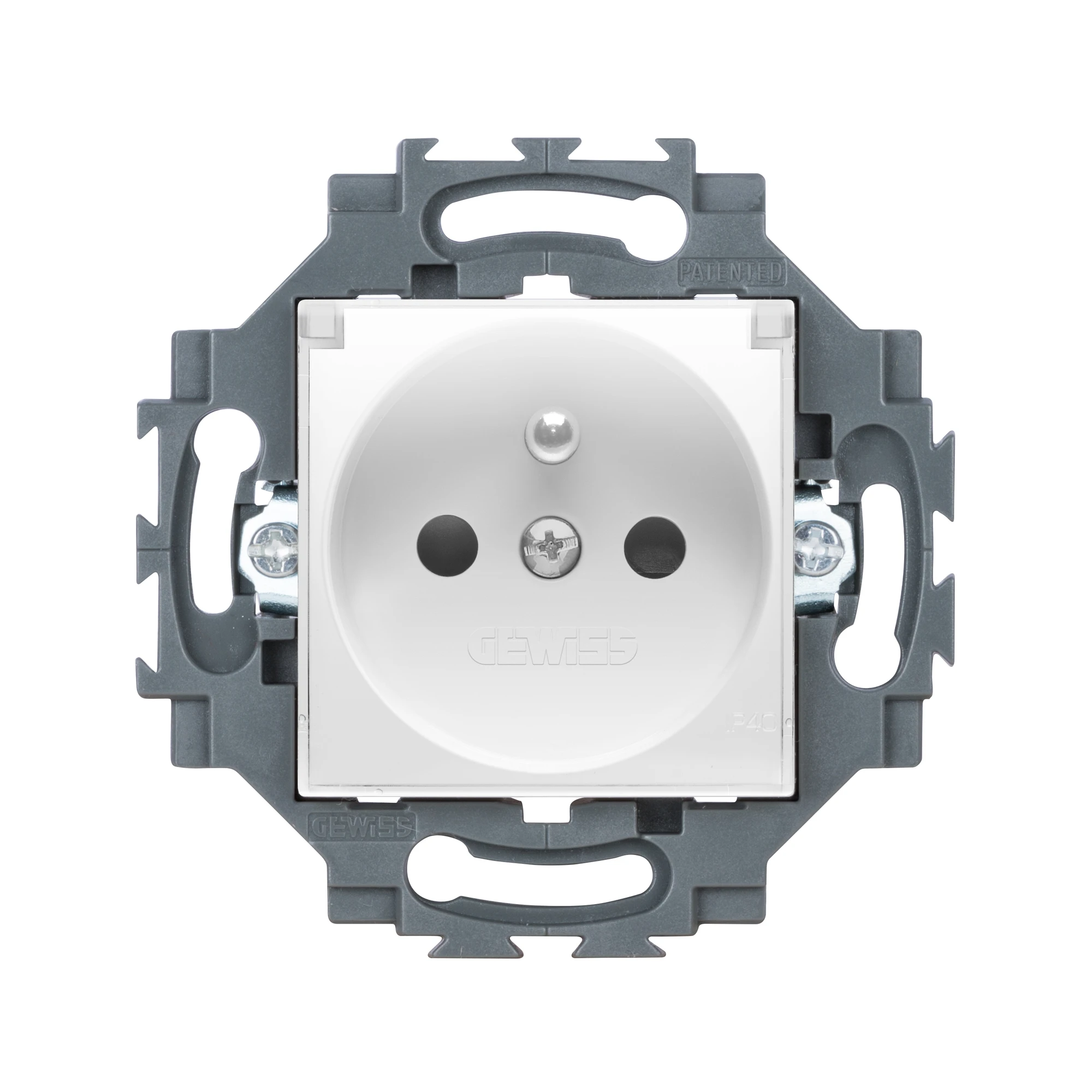 GEWISS GW35213W FRENCH STANDARD SOCKET-OUTLET 250V ac - SCREW TERMINALS - FRONT TIGHTENING TERMINALS - WITH LID - 2P+E 16A - WHITE - DAHLIA (img_001) GEWISS GW35213W FRENCH STANDARD SOCKET-OUTLET 250V ac - SCREW TERMINALS - FRONT TIGHTENING TERMINALS - WITH LID - 2P+E 16A - WHITE - DAHLIA (img_001)