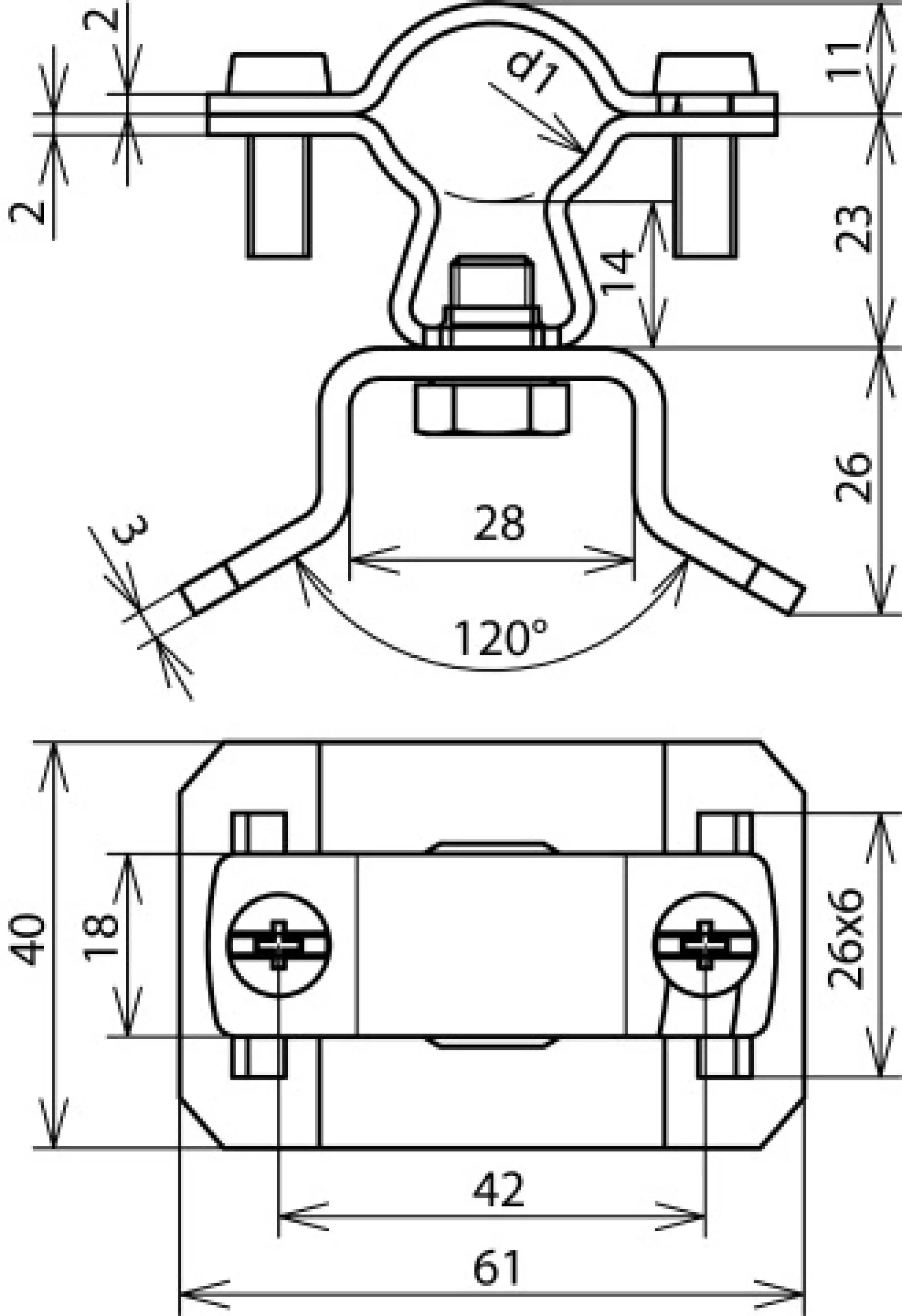 Dehn 275319 Conductor holder f. HVI Conductor StSt D 20-23mm without tensioning strap (img_002)