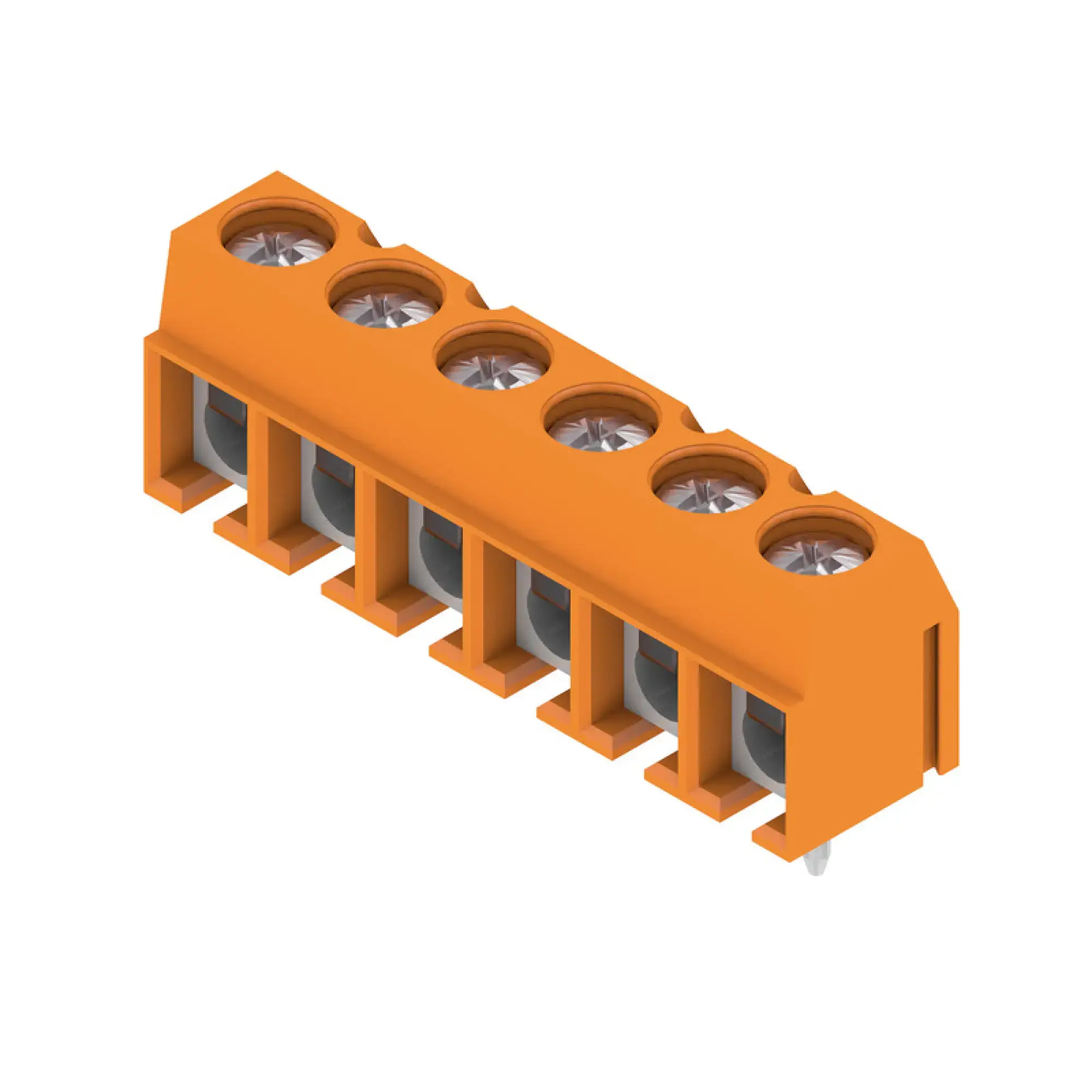 Weidmüller 1234580000 PCB terminal, 250 V, 24 A, Pitch in mm: 5.08, 2.5 mm², Number of poles: 6, Pressure clamp connection, THT solder connection, 90°, Box (img_001)