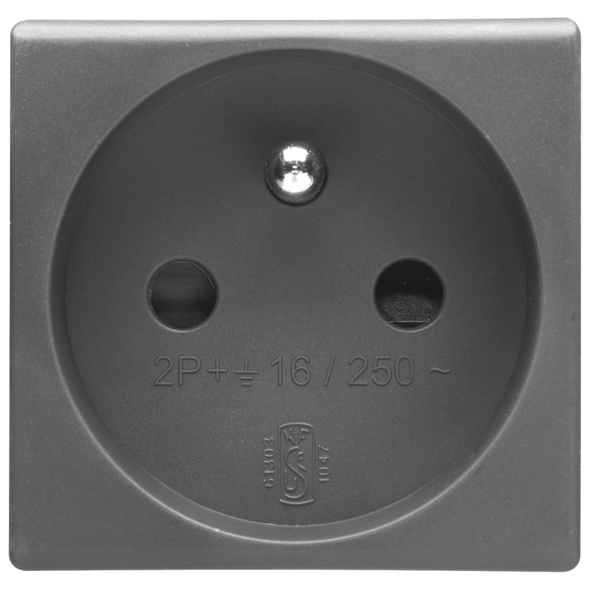 GEWISS GW21207 FRENCH STANDARD SOCKET-OUTLET 250V ac - 2P+E 16A - 2 MODULES - SYSTEM BLACK (img_001)