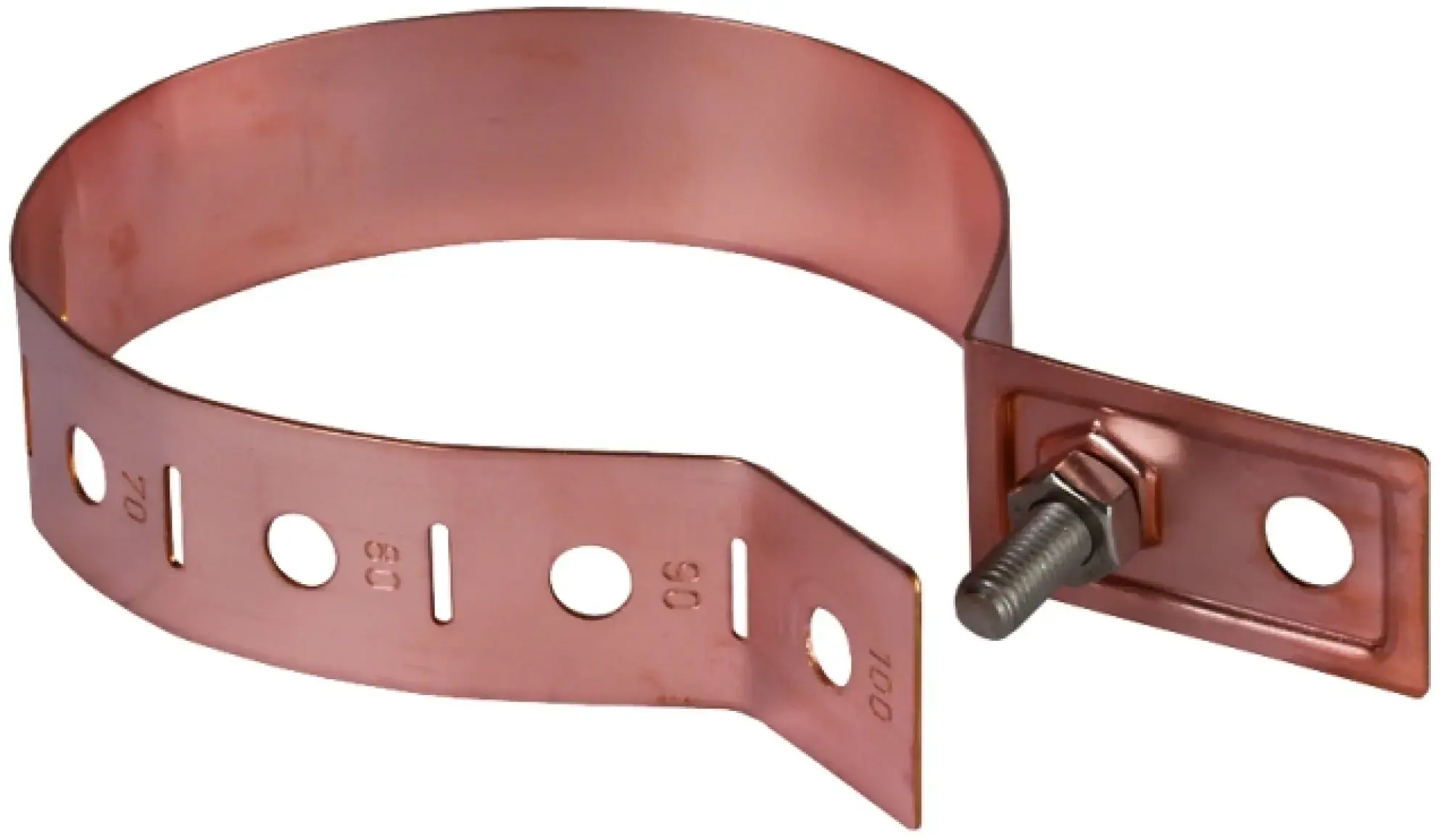 Dehn 423017 Downpipe clamp 60-100mm, Cu with connection bore D 10.5mm (img_001) Dehn 423017 Downpipe clamp 60-100mm, Cu with connection bore D 10.5mm (img_001)