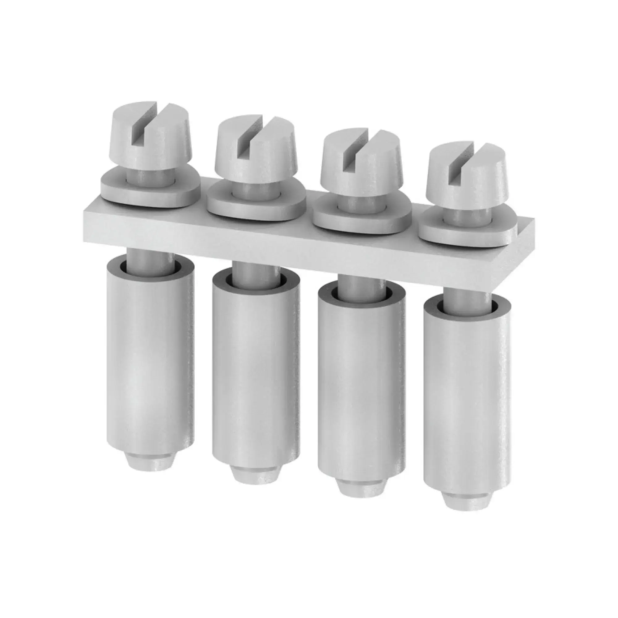 Weidmüller 0368000000 Cross-connector (terminal), when screwed in, grey, 24 A, Number of poles: 4, Pitch in mm: 5.00, Insulated: No, Width: 24.8 mm (img_001)