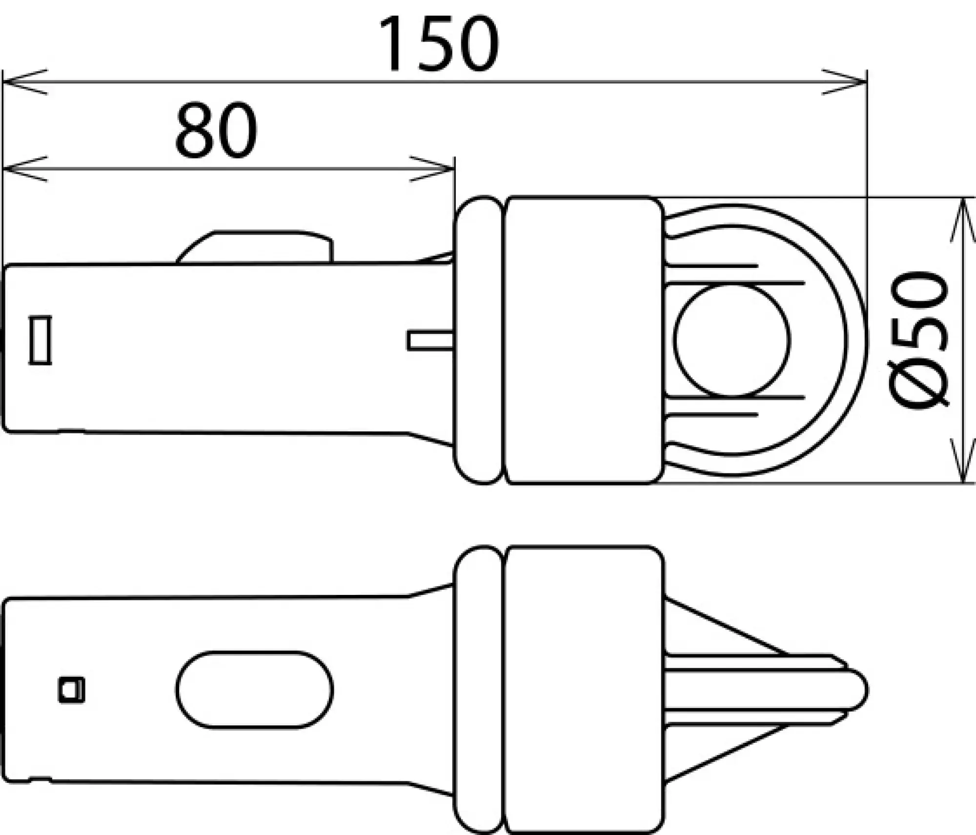Dehn 766889 End fitting with plug-in coupling and aluminium eye (img_007)