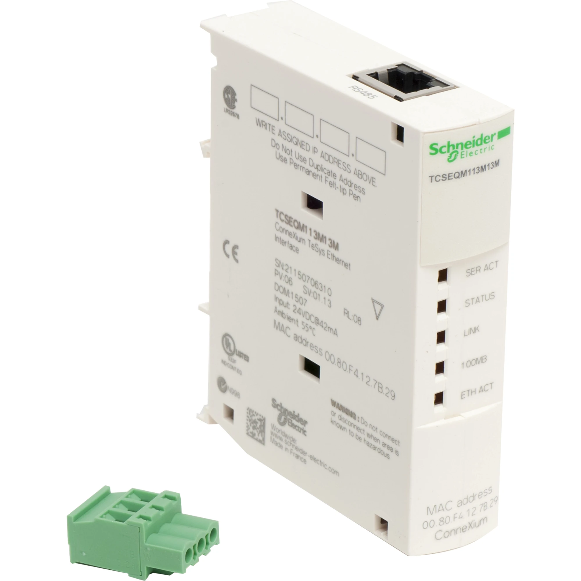 Schneider Electric TCSEQM113M13M CONNEXIUM-TESYSPORT-ETHERNET-INTERFACE (img_001) Schneider Electric TCSEQM113M13M CONNEXIUM-TESYSPORT-ETHERNET-INTERFACE (img_001)