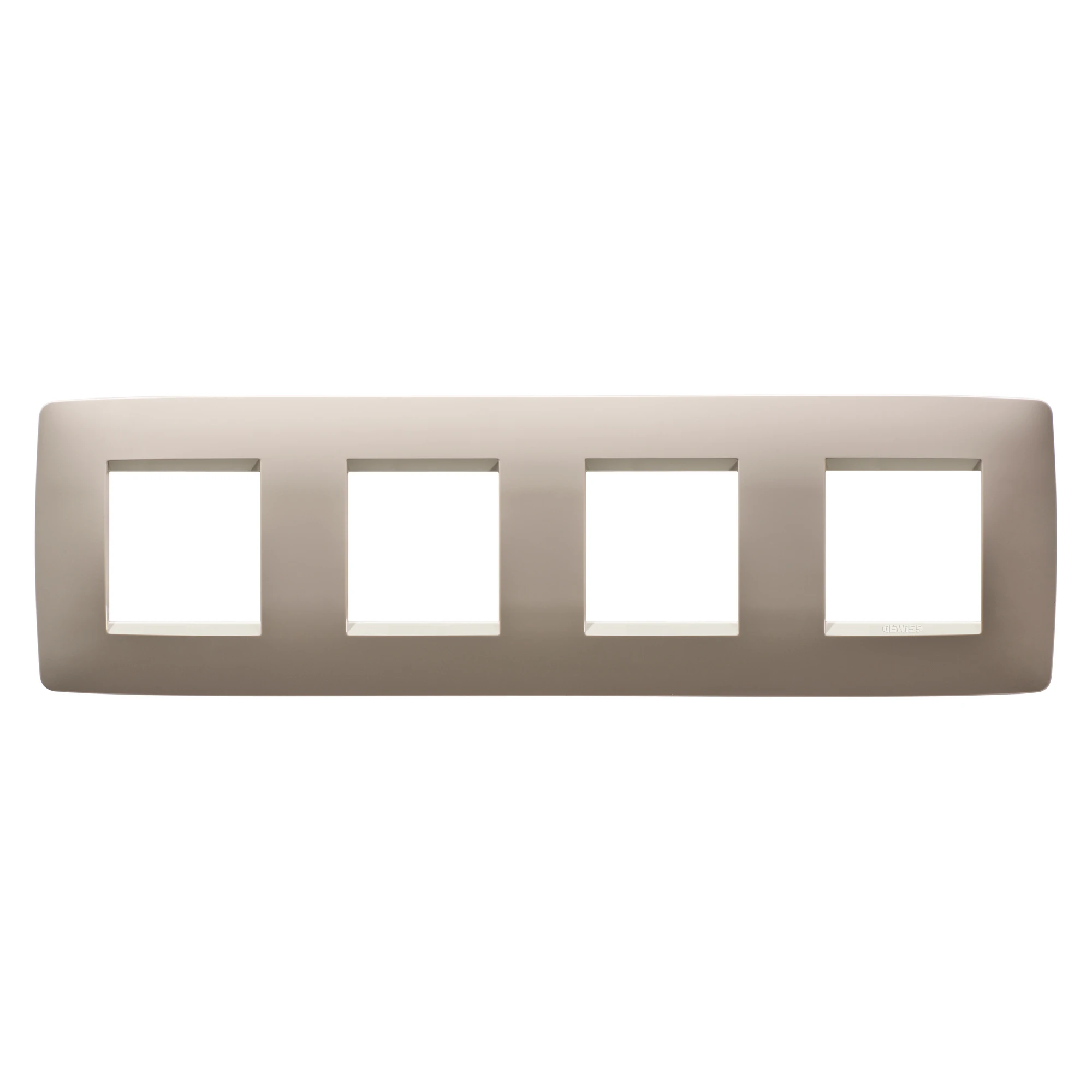 GEWISS GW16128TC ONE INTERNATIONAL PLATE - IN TECHNOPOLYMER - 2+2+2+2 MODULES HORIZONTAL - HEMP - CHORUSMART (img_001)