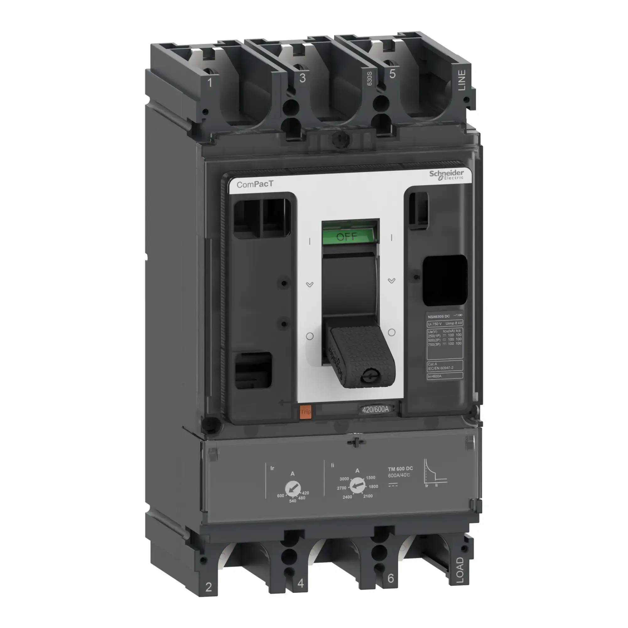 Schneider Electric C63S3TM600D Compact circuit breaker ComPacT NSX630S with TM-DC 600A 3P 100kA/750 VDC (img_002)