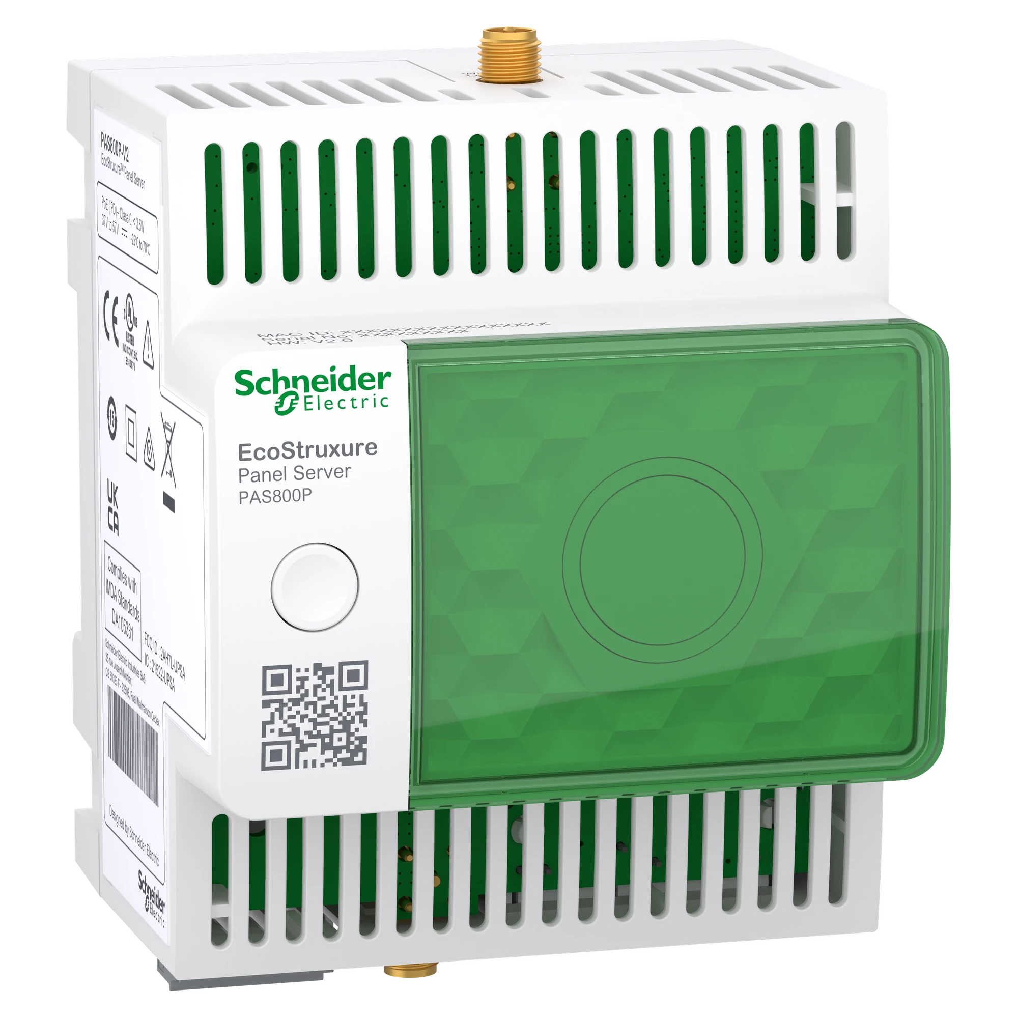 Schneider Electric PAS800P Advanced Panel Server with wireless and Modbus RTU Ethernet interface, datalogger, energy server, PoE (img_001)