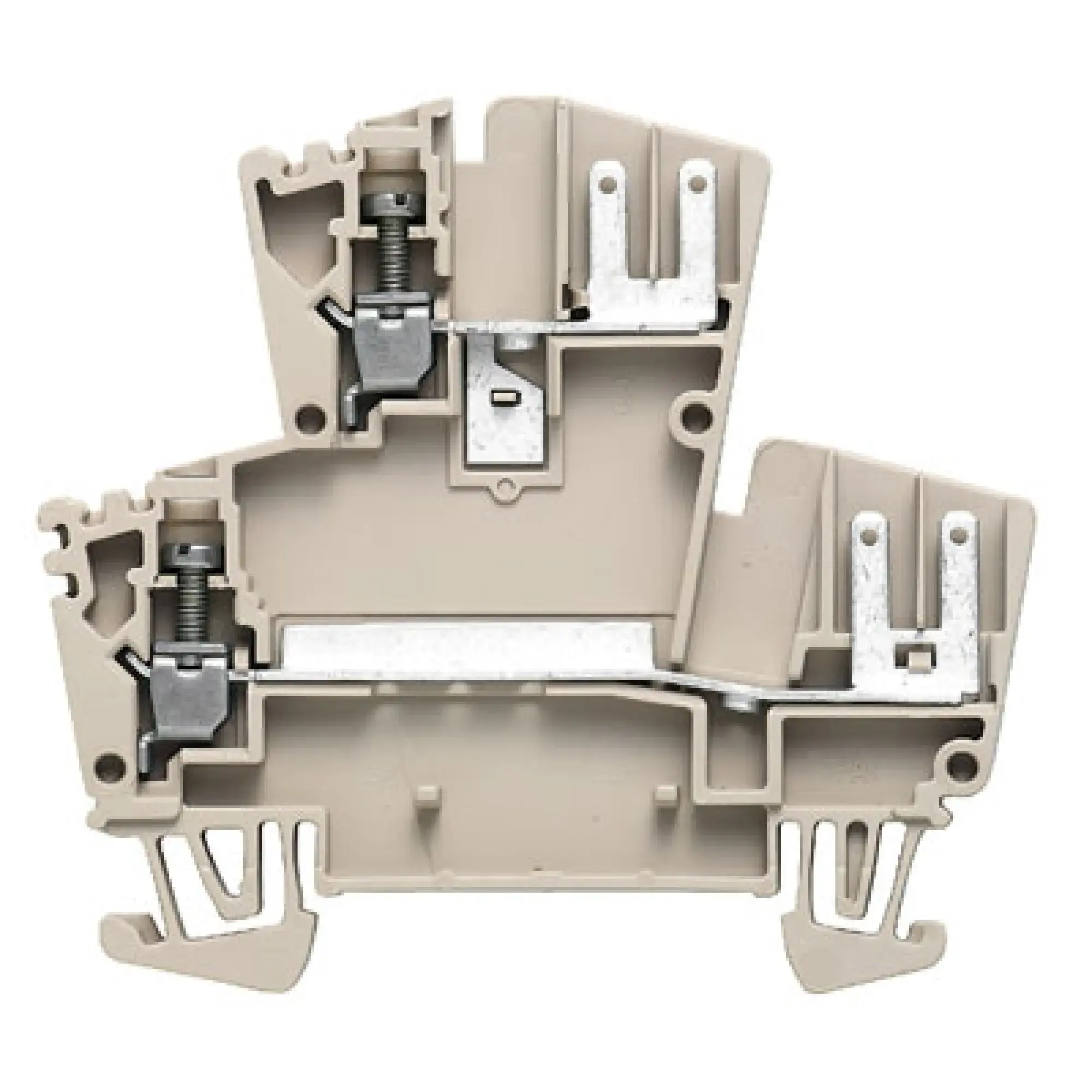 Weidmüller 1021600000 Multi-tier modular terminal, Screw connection, dark beige, 2.5 mm², 400 V, 400 V, Number of connections: 2, Number of levels: 2, TS 35, V-0, Wemid (img_001) Weidmüller 1021600000 Multi-tier modular terminal, Screw connection, dark beige, 2.5 mm², 400 V, 400 V, Number of connections: 2, Number of levels: 2, TS 35, V-0, Wemid (img_001)